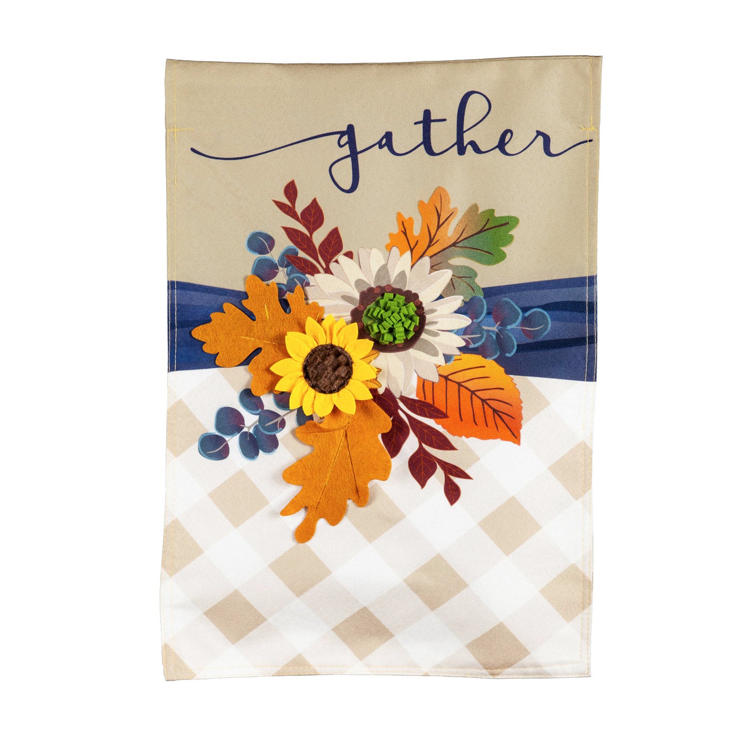 Fall Floral Gather Garden Linen Flag