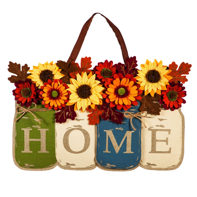 Fall HOME Mason Jars Door Decor