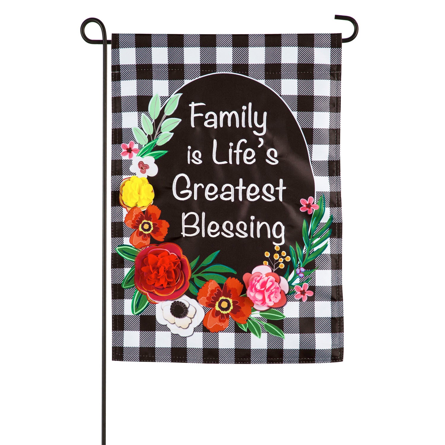 Family is Life's Greatest Blessing Garden Applique Flag