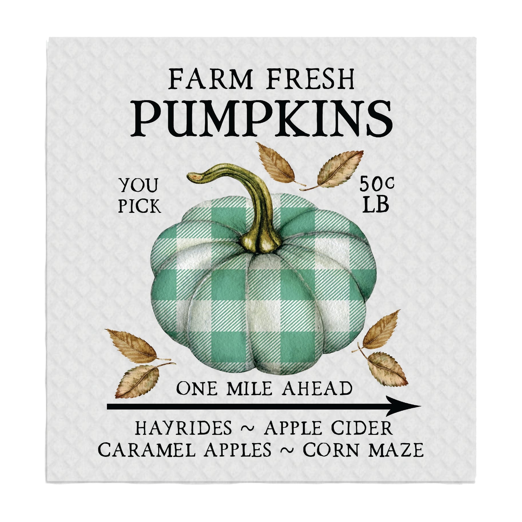 Farm Fresh Pumpkins Plaid Swedish Dishcloth