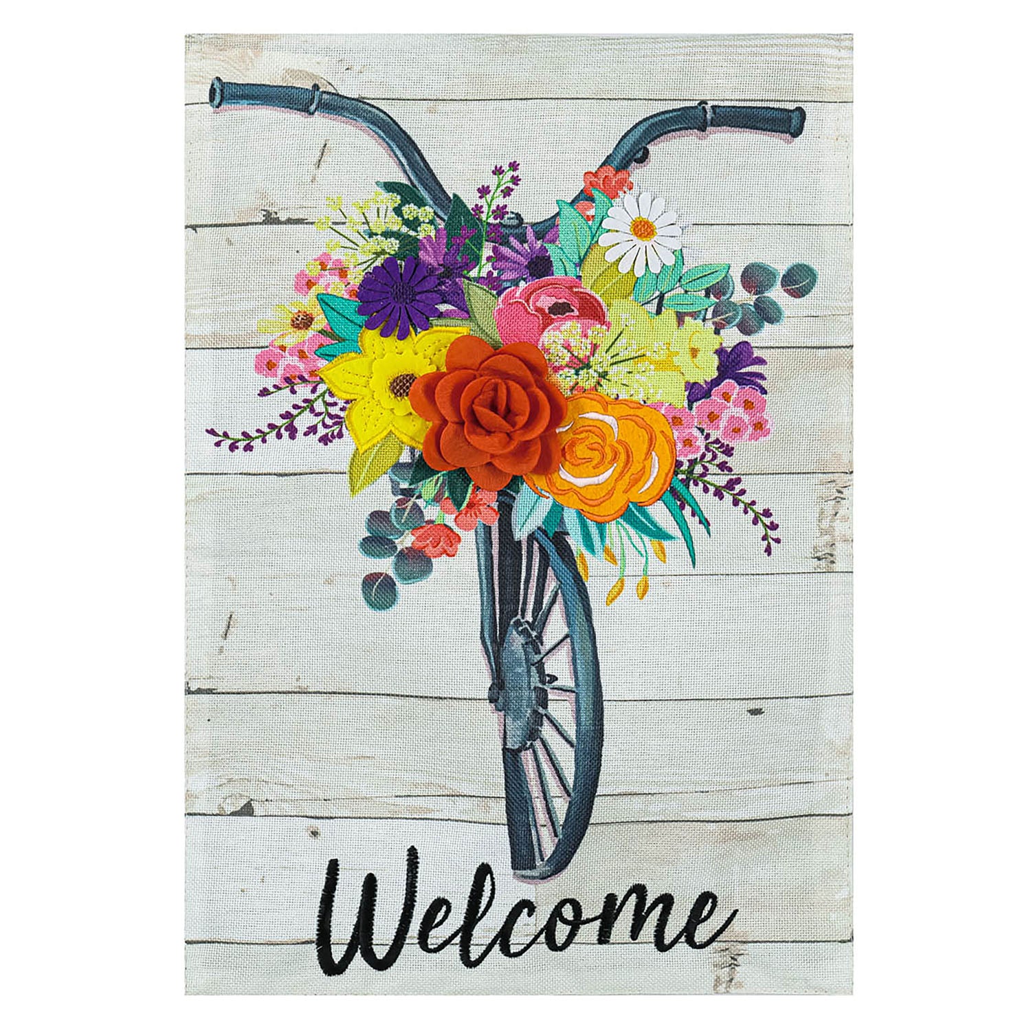 Farmhouse Bicycle Garden Burlap Flag