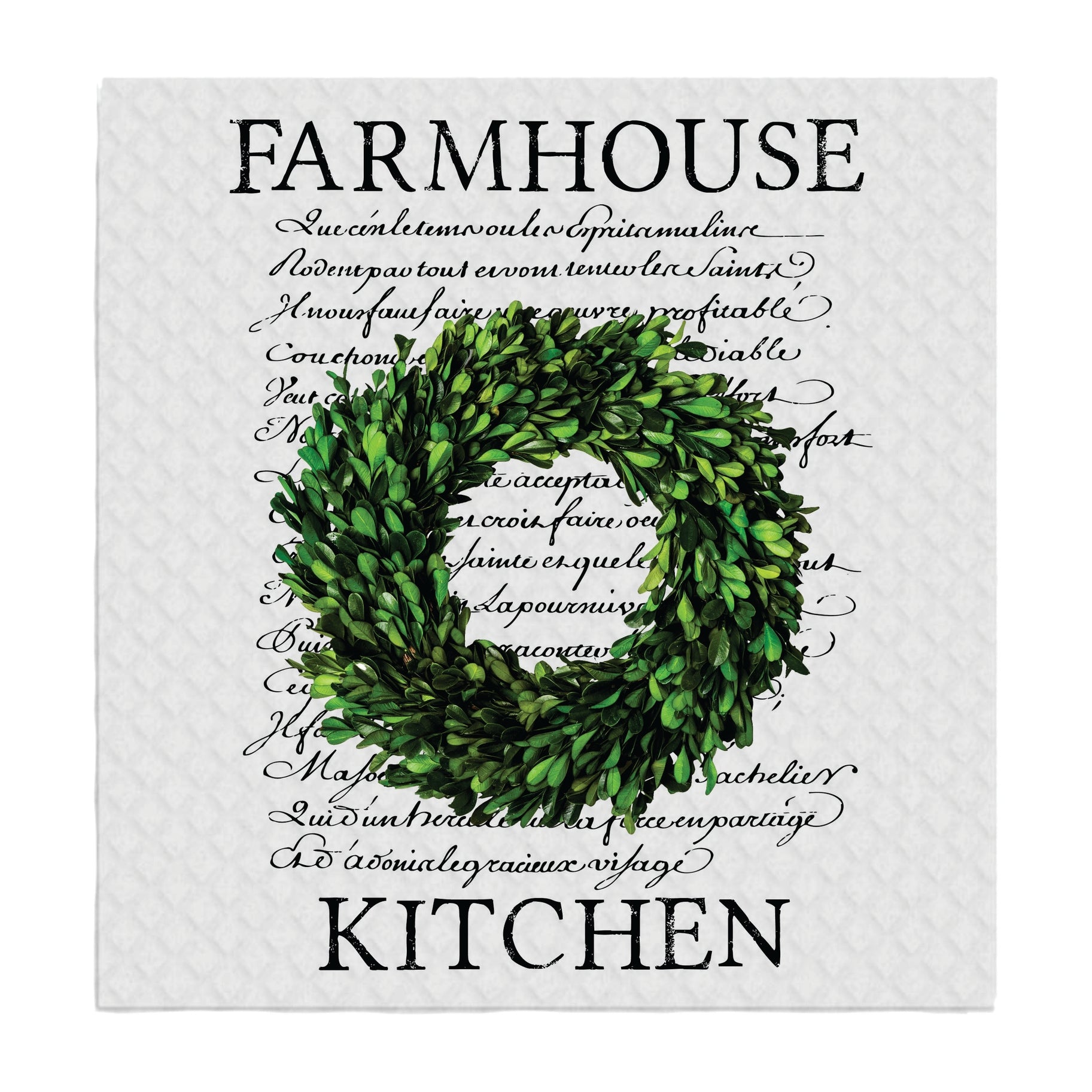 Farmhouse Kitchen Wreath Swedish Dishcloth