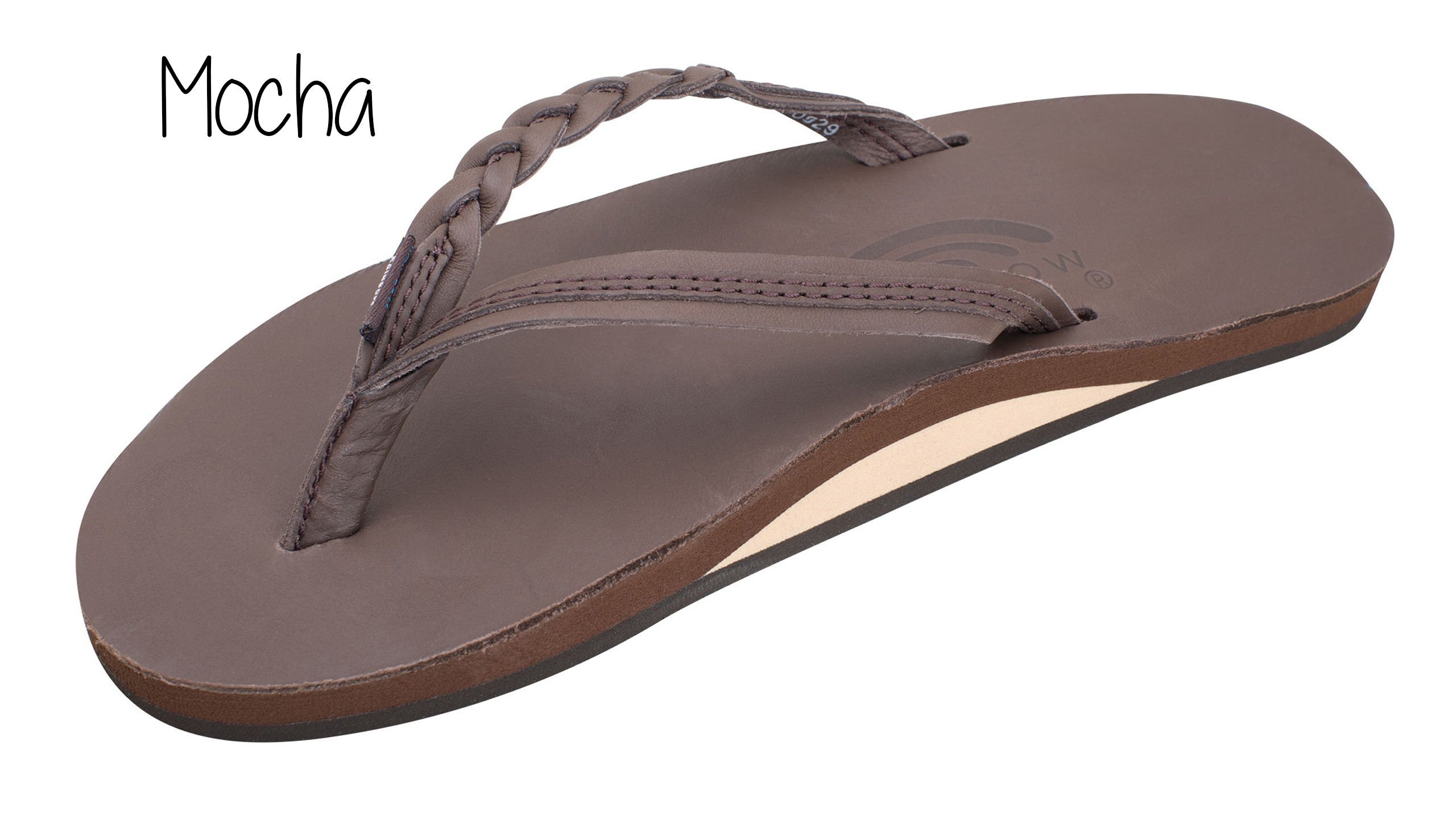 Flirty Braidy Ladies' Rainbow Sandals - Classic Mocha