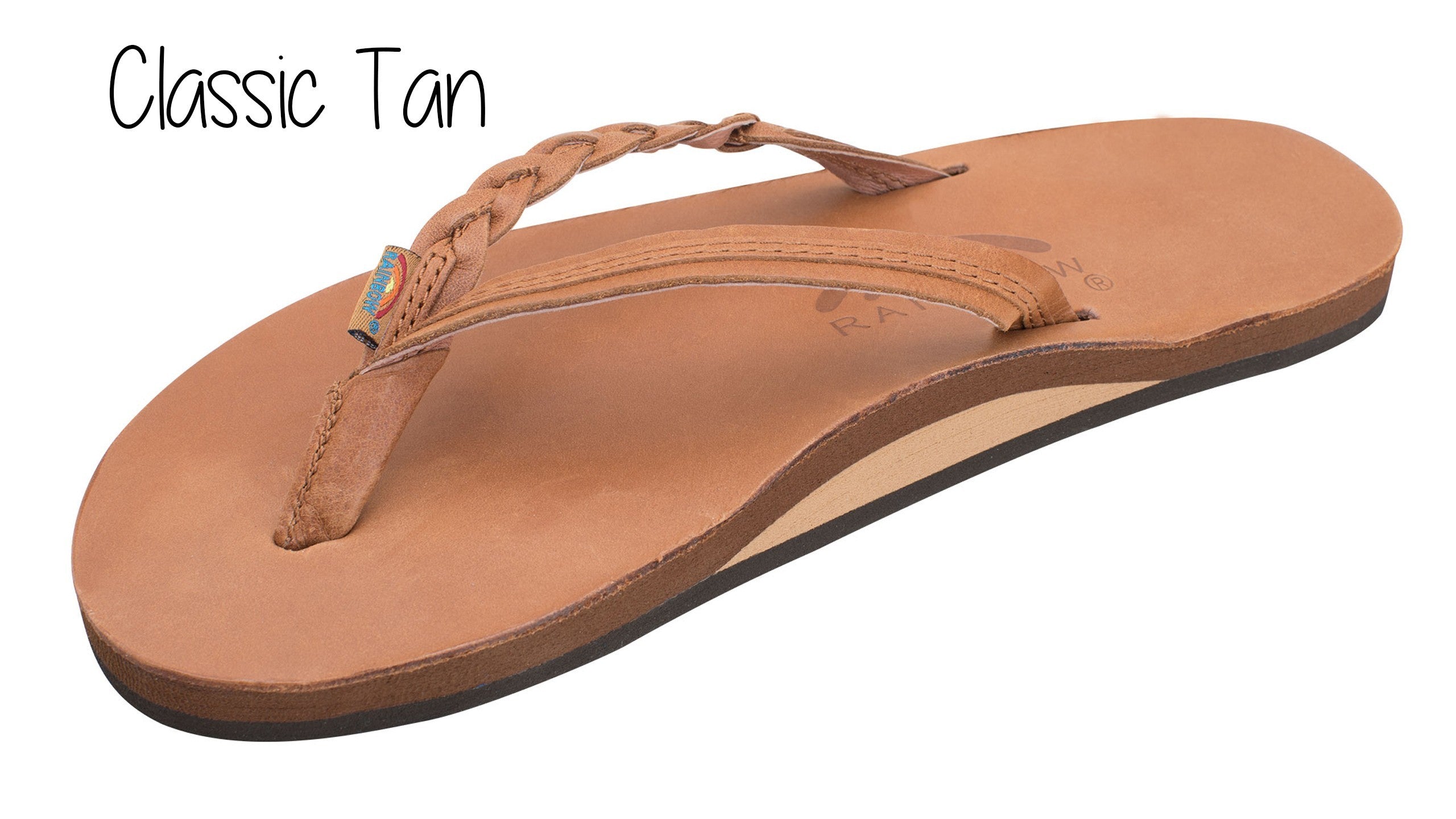 Flirty Braidy Ladies' Rainbow Sandals - Classic Tan