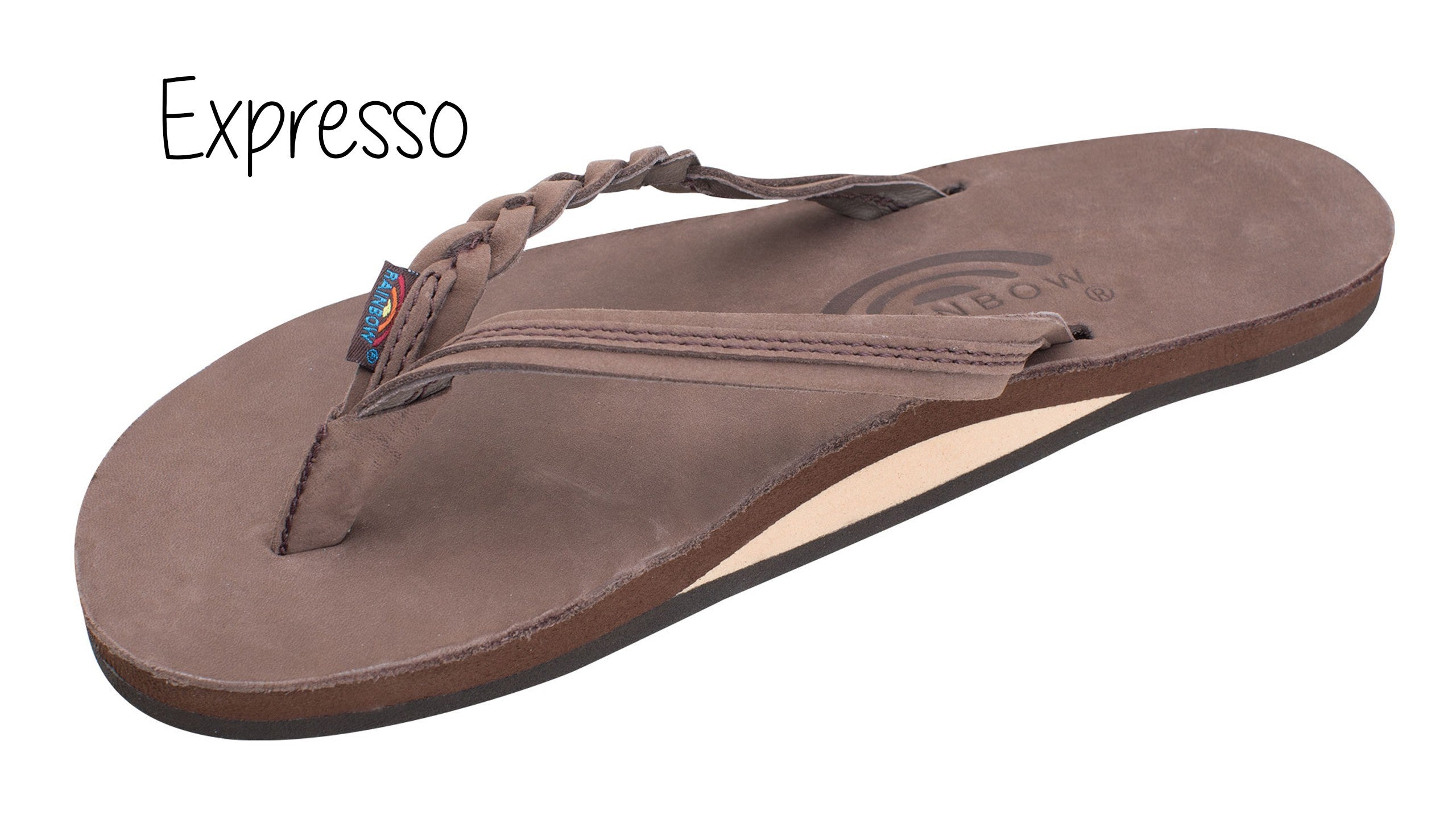 Flirty Braidy Ladies' Rainbow Sandals - Expresso