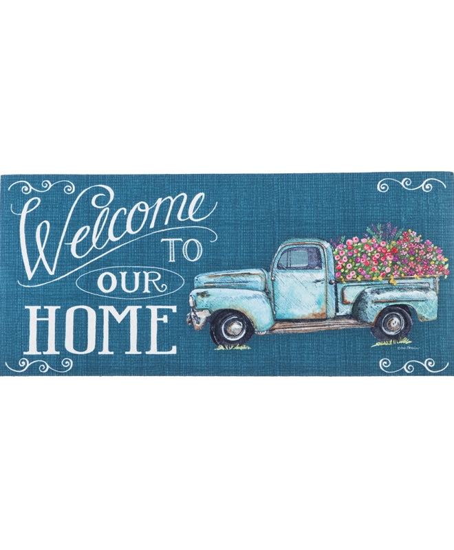 Floral Truck Welcome Sassafras Mat Insert