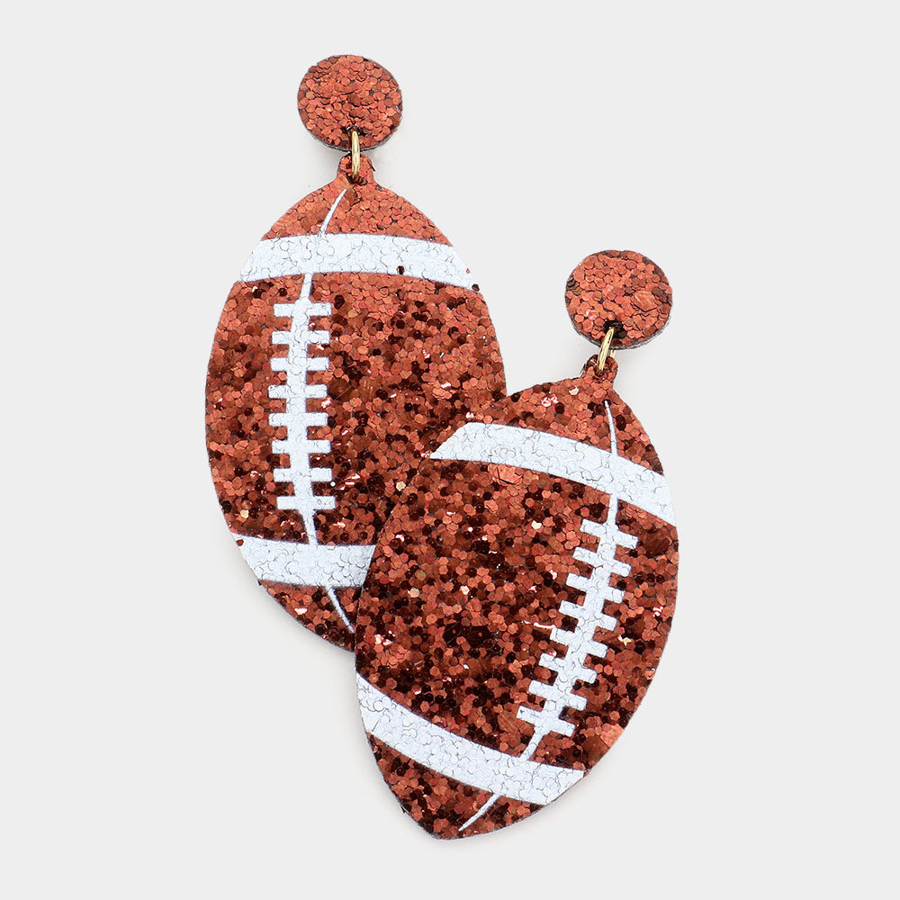 Football Sequin Felt Back Earrings