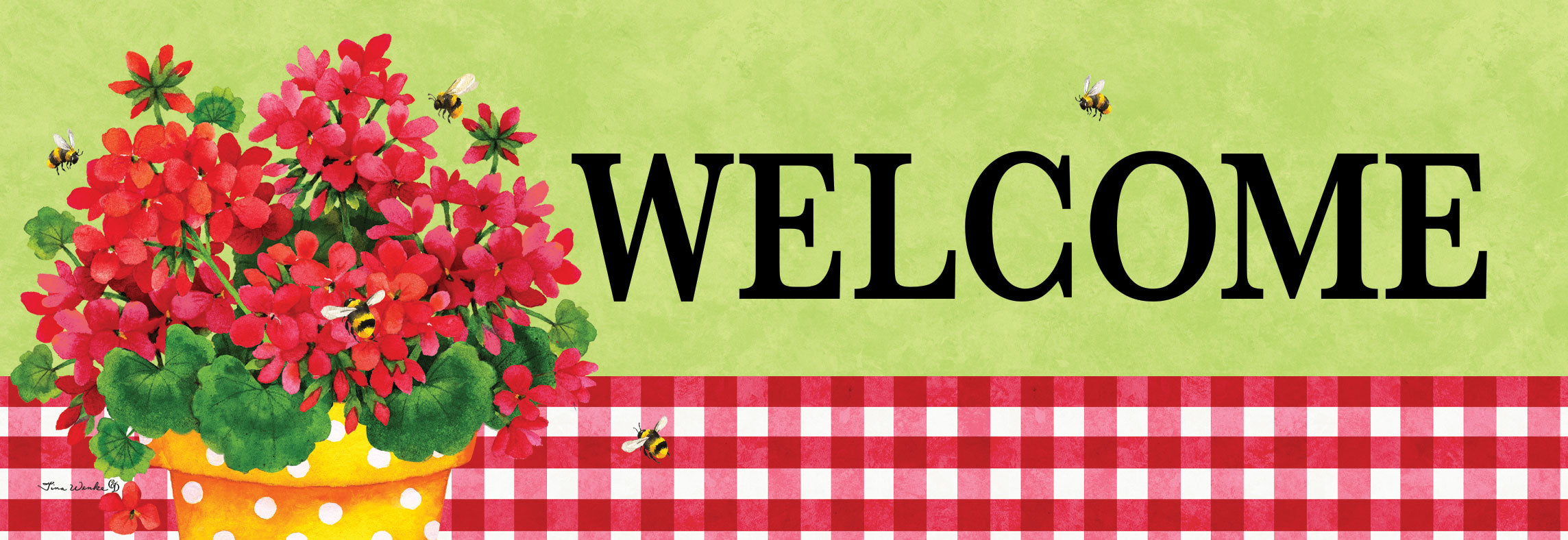 Geranium Gingham Signature Sign