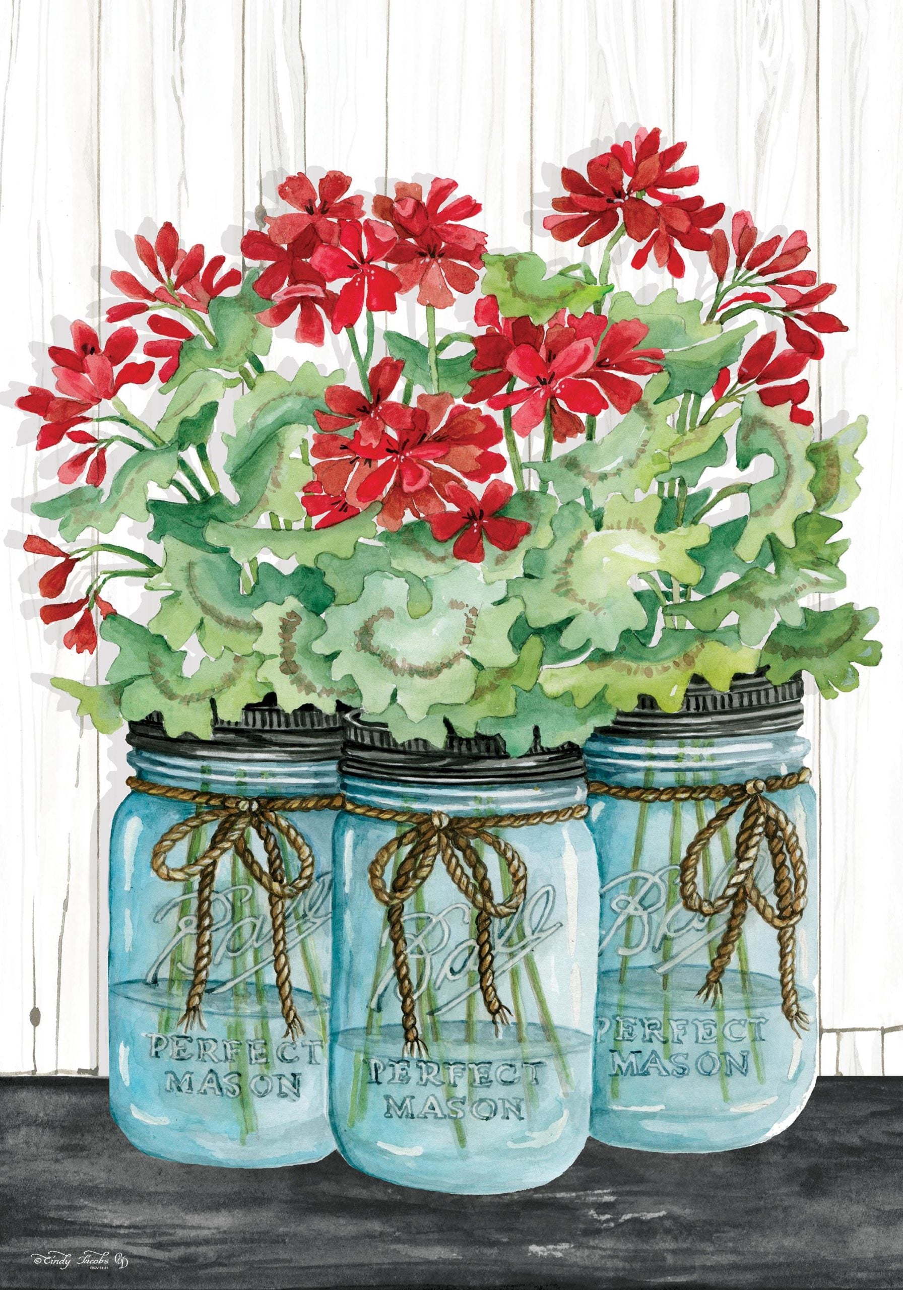 Geranium Jars Garden Flag