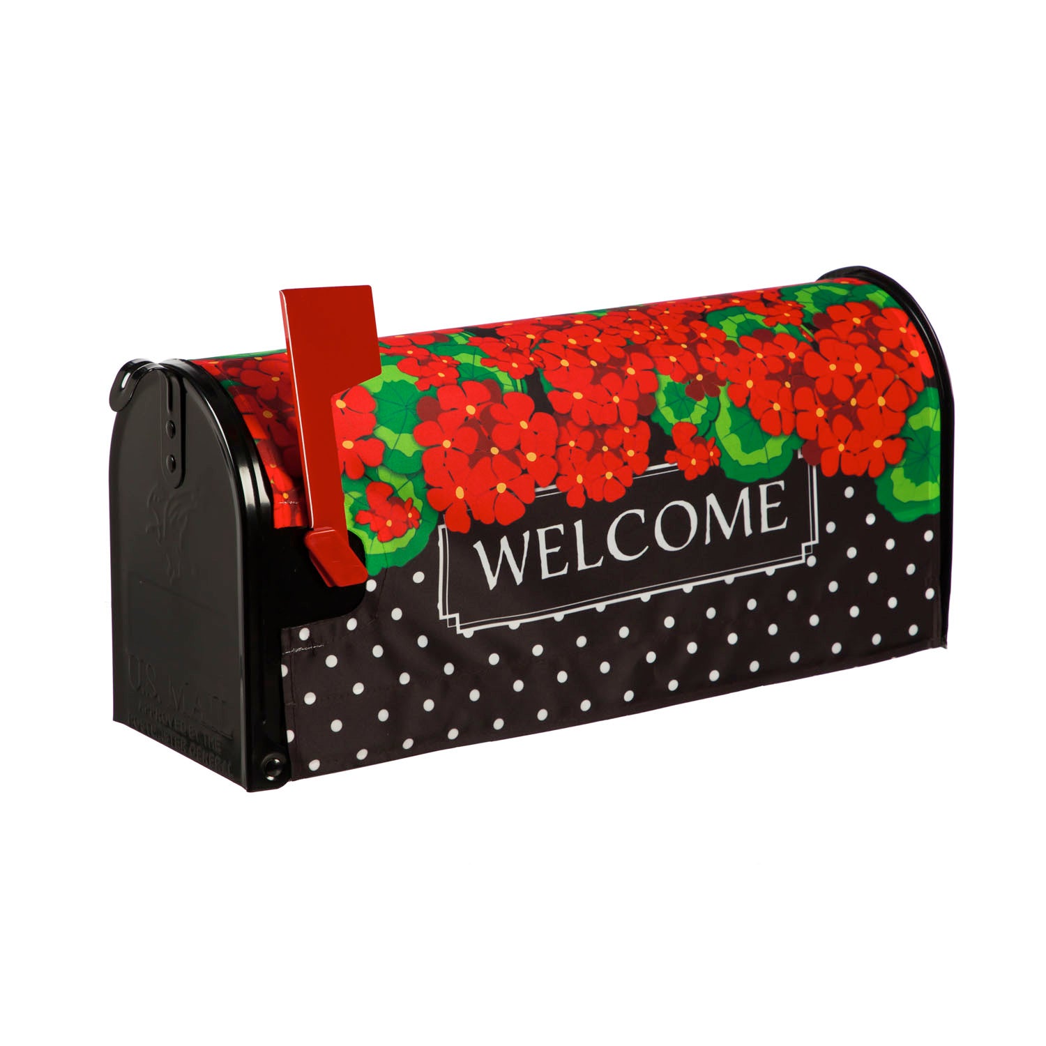 Geranium Polka Dot Mailbox Cover