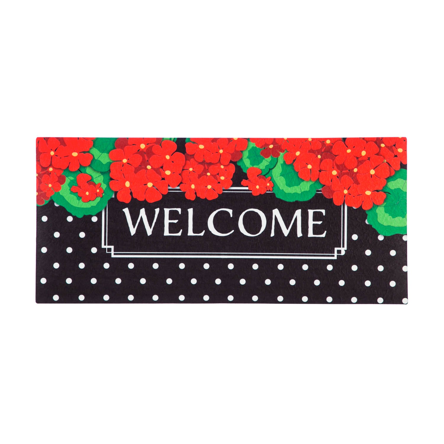 Geranium Polka Dot Welcome Sassafras Switch Mat