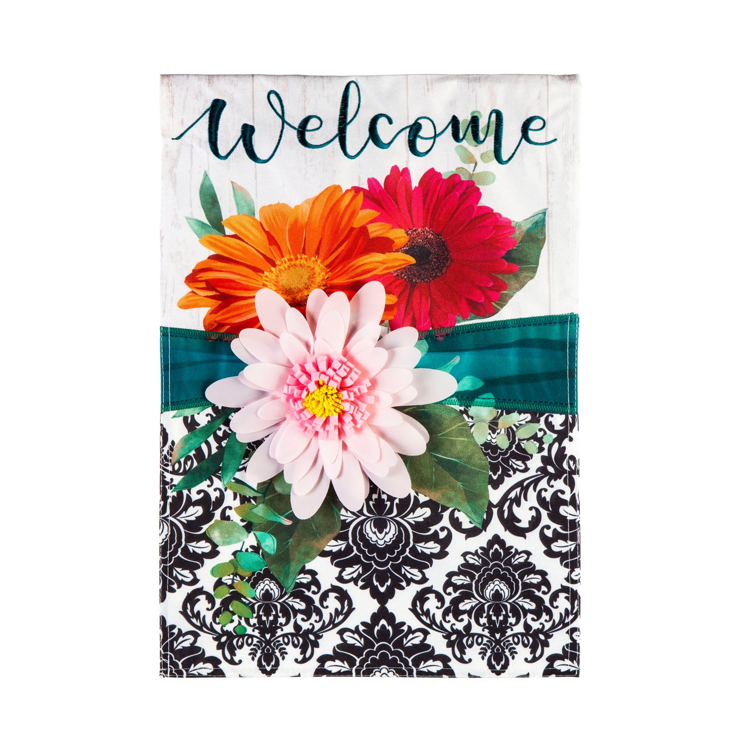 Gerbera Daisy Band Garden Linen Flag