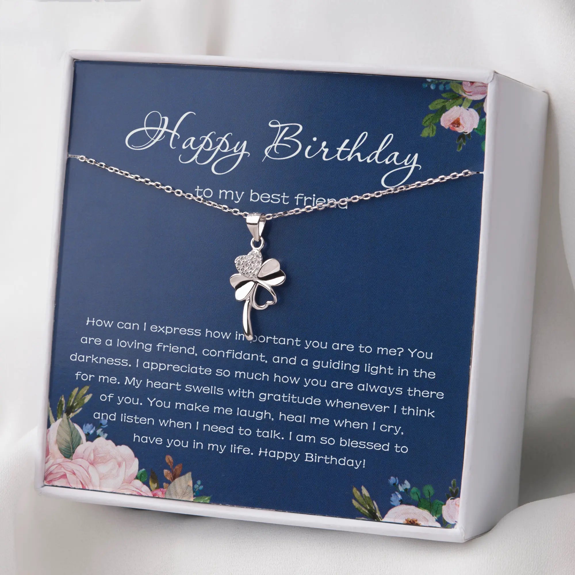 Happy Birthday Friend Sterling Silver Necklace