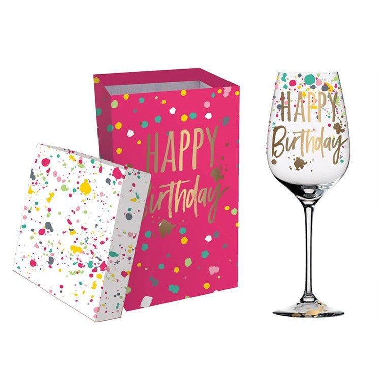 Happy Birthday Wine Glass