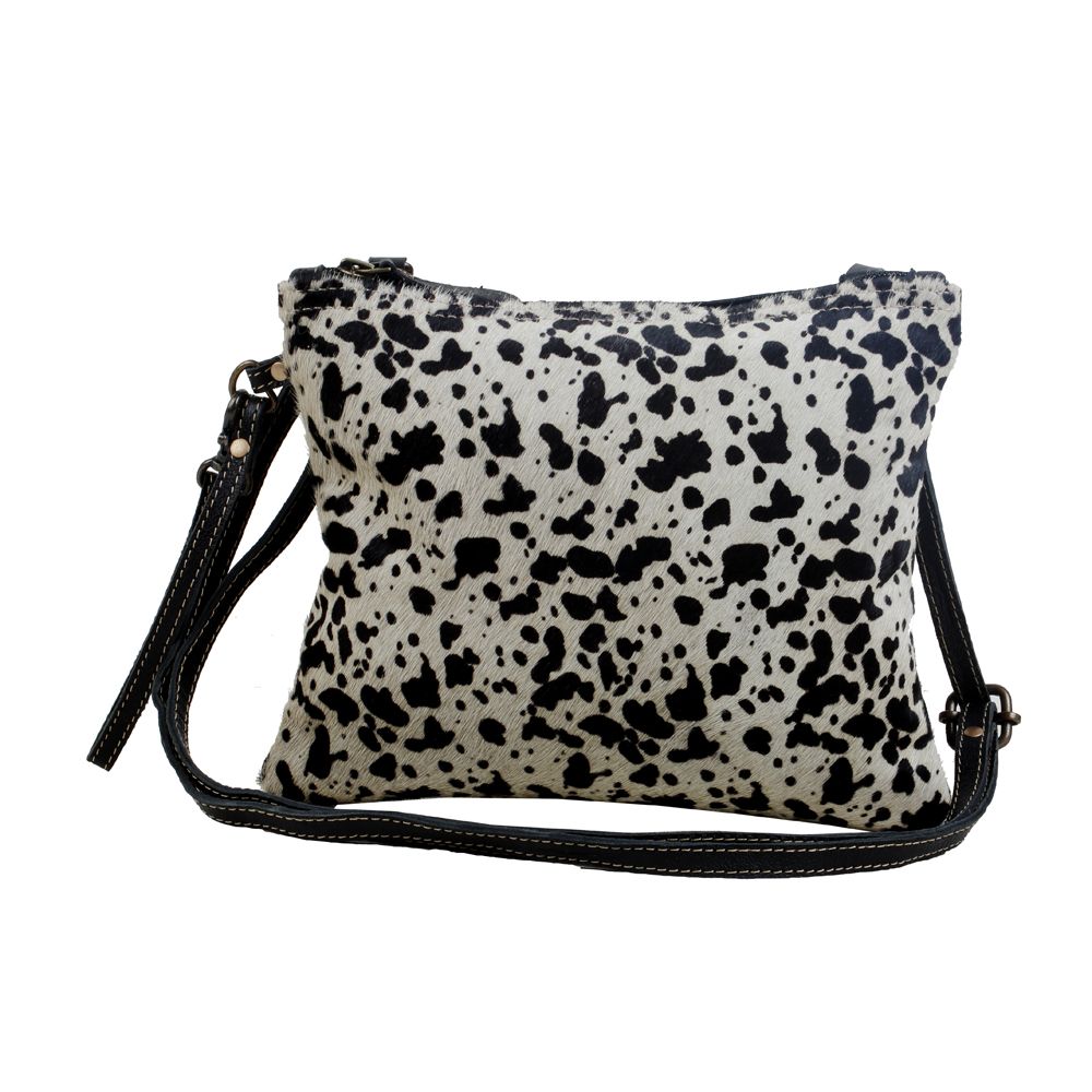 Dalmatian Leather & Hairon Myra Crossbody Bag