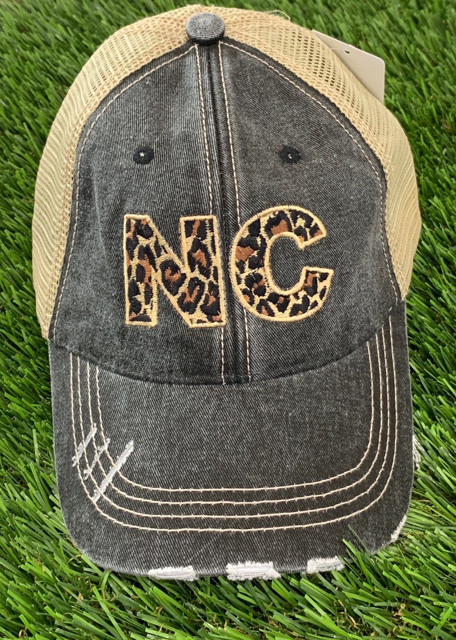 North Carolina NC Leopard Trucker Hat