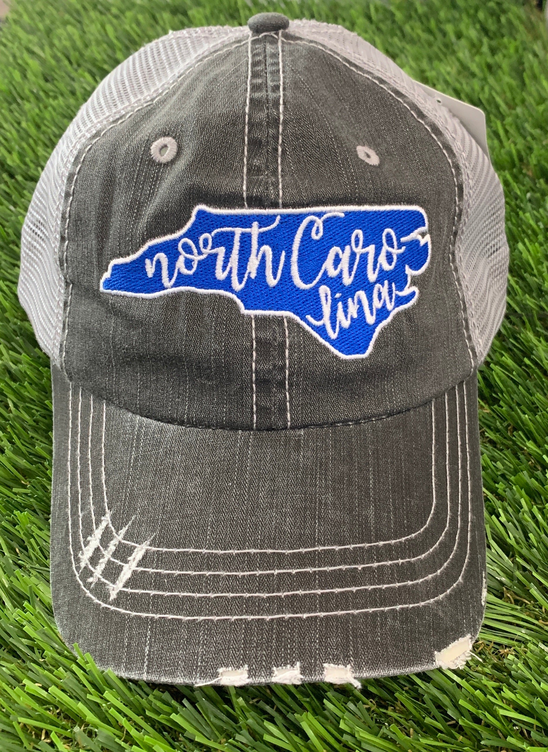 North Carolina Royal Blue Cut Out State Trucker Hat