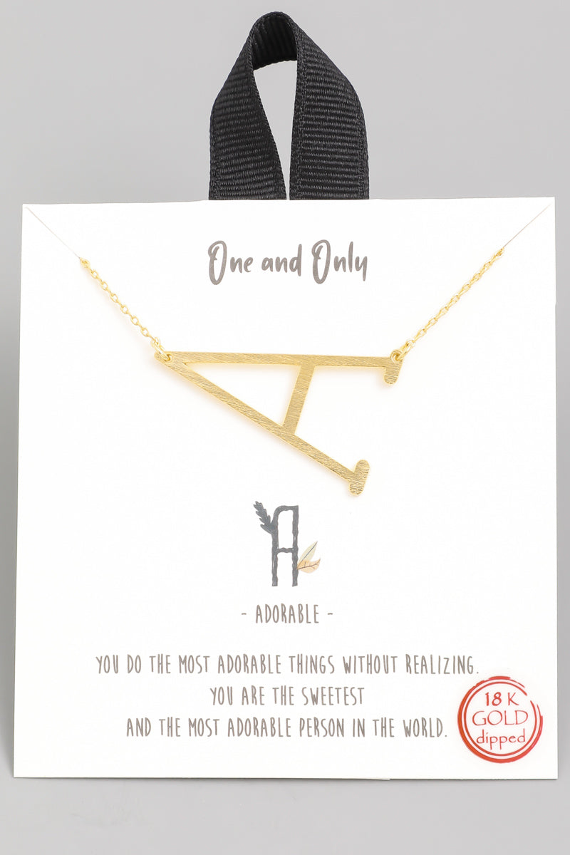 Sideways Initial Necklace - Gold