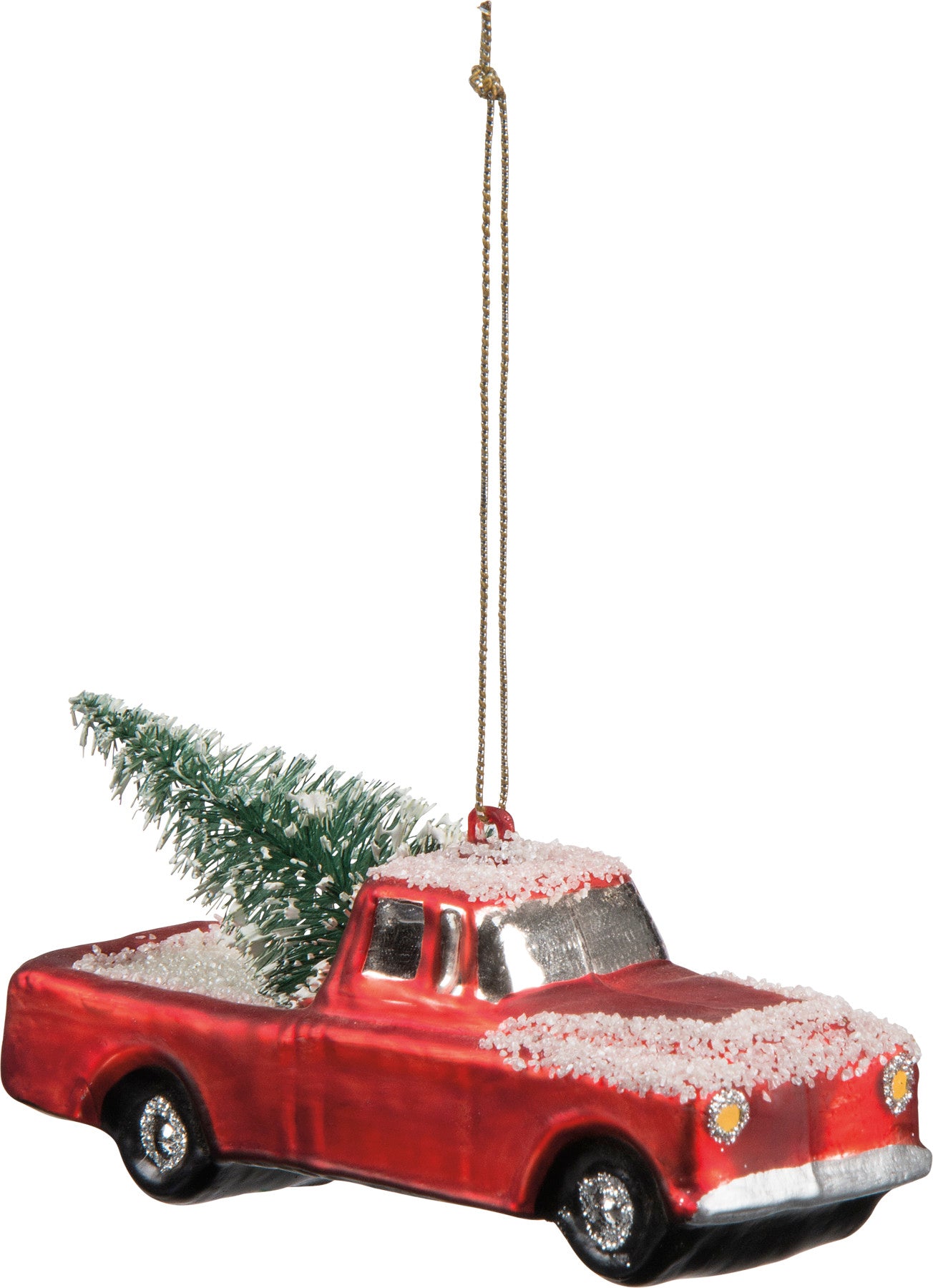 Small Truck Glass Christmas Ornament
