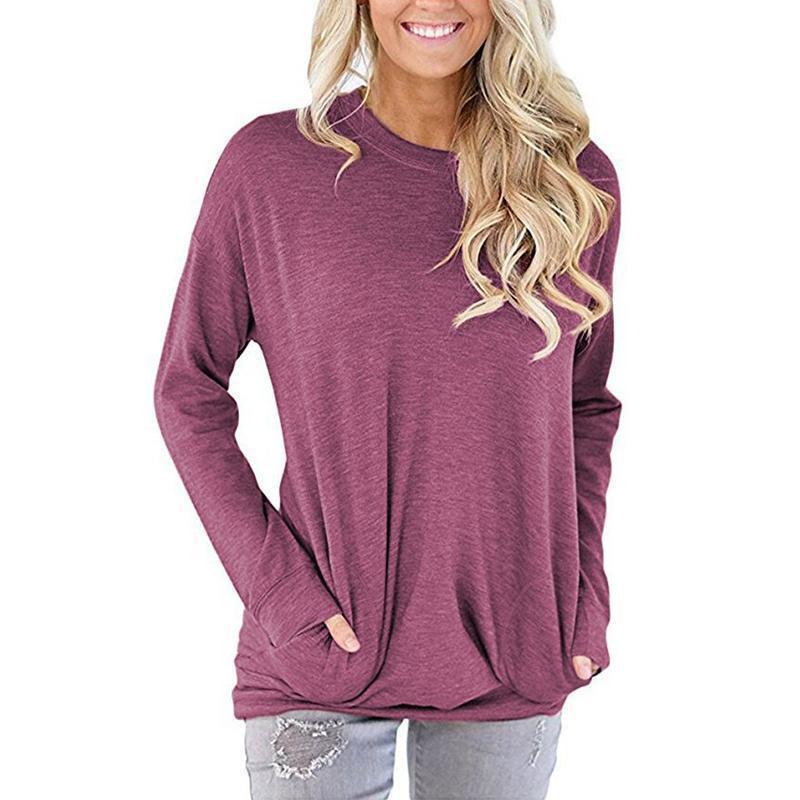 Casual Solid Batwing Tunic Tops