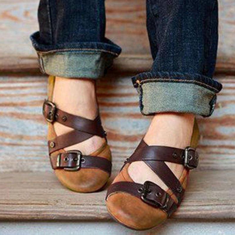 Buckle Strap Casual Flat Loafers