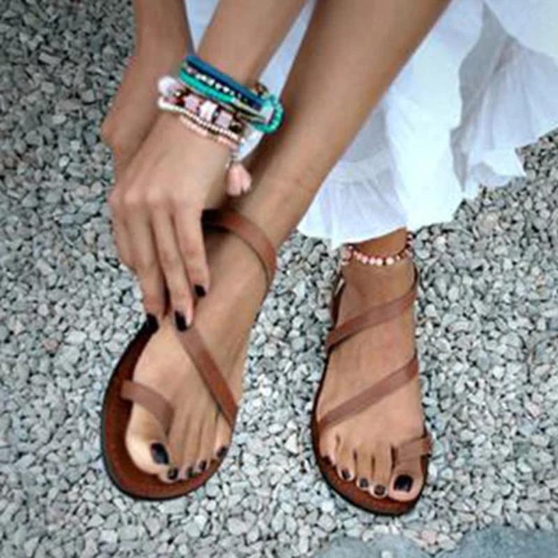 Ankle strap sandals ring toe sandals