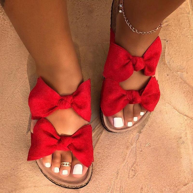 Bow slides cute sandals for women