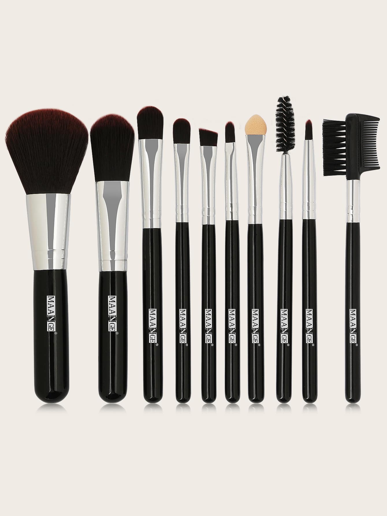 10pcs Two Tone Makeup Brush Set