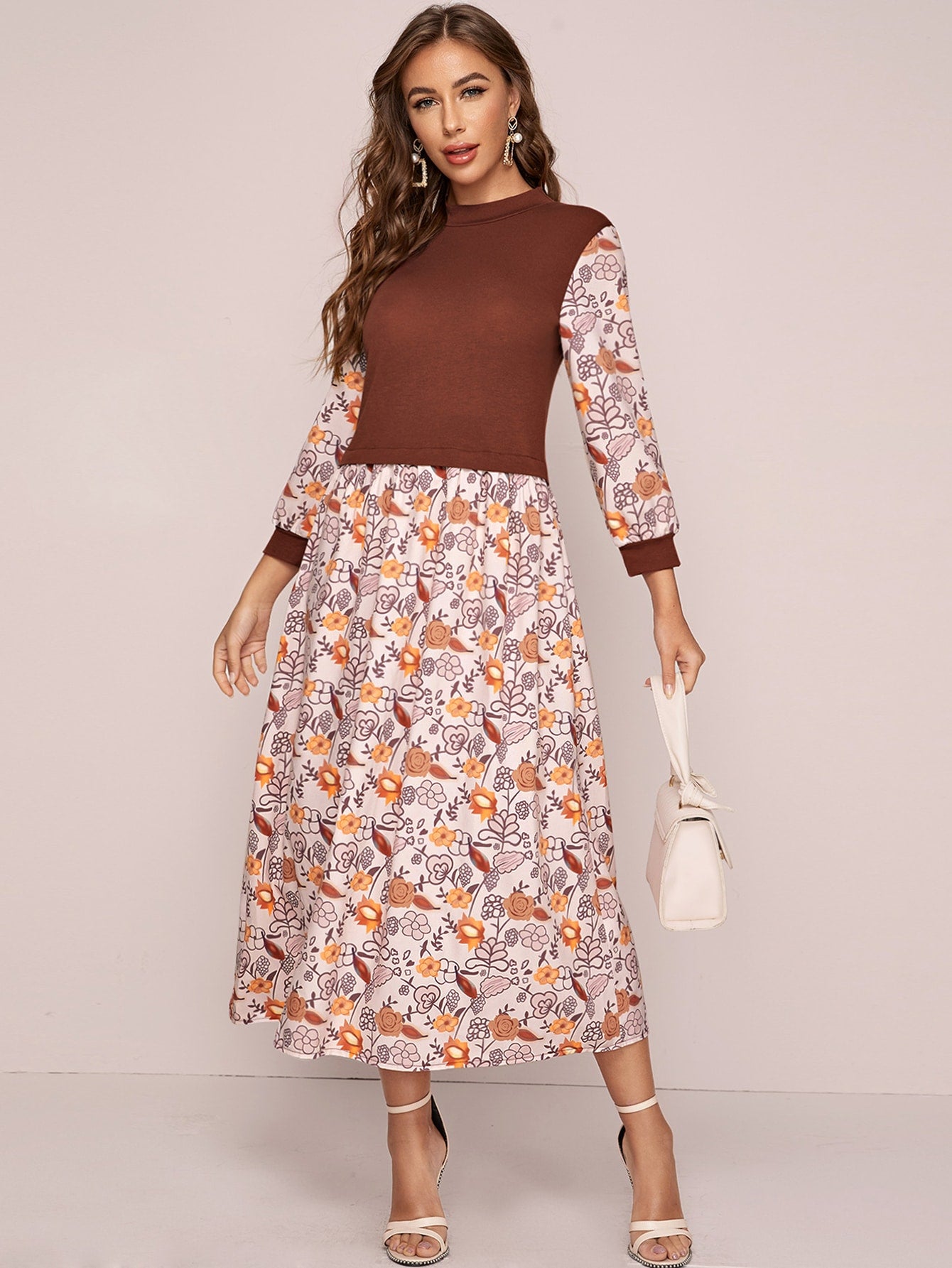 2 In 1 Floral Print A-line Dress