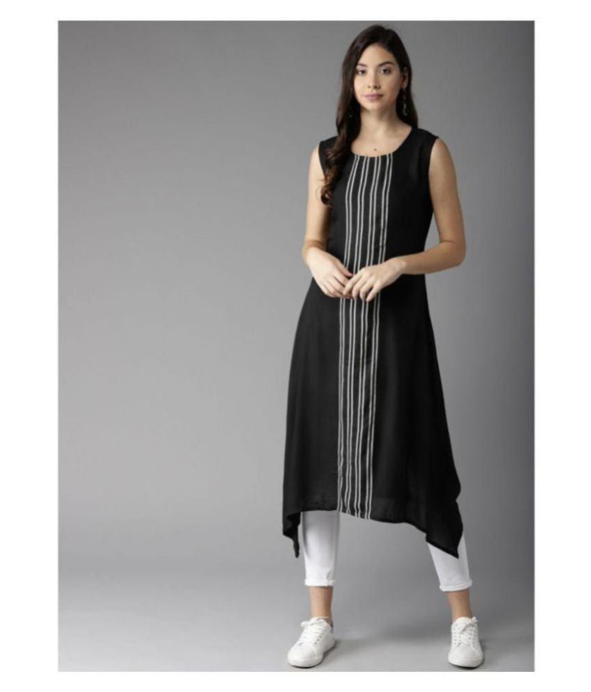 Amy's Cart Black Crepe A line Kurti