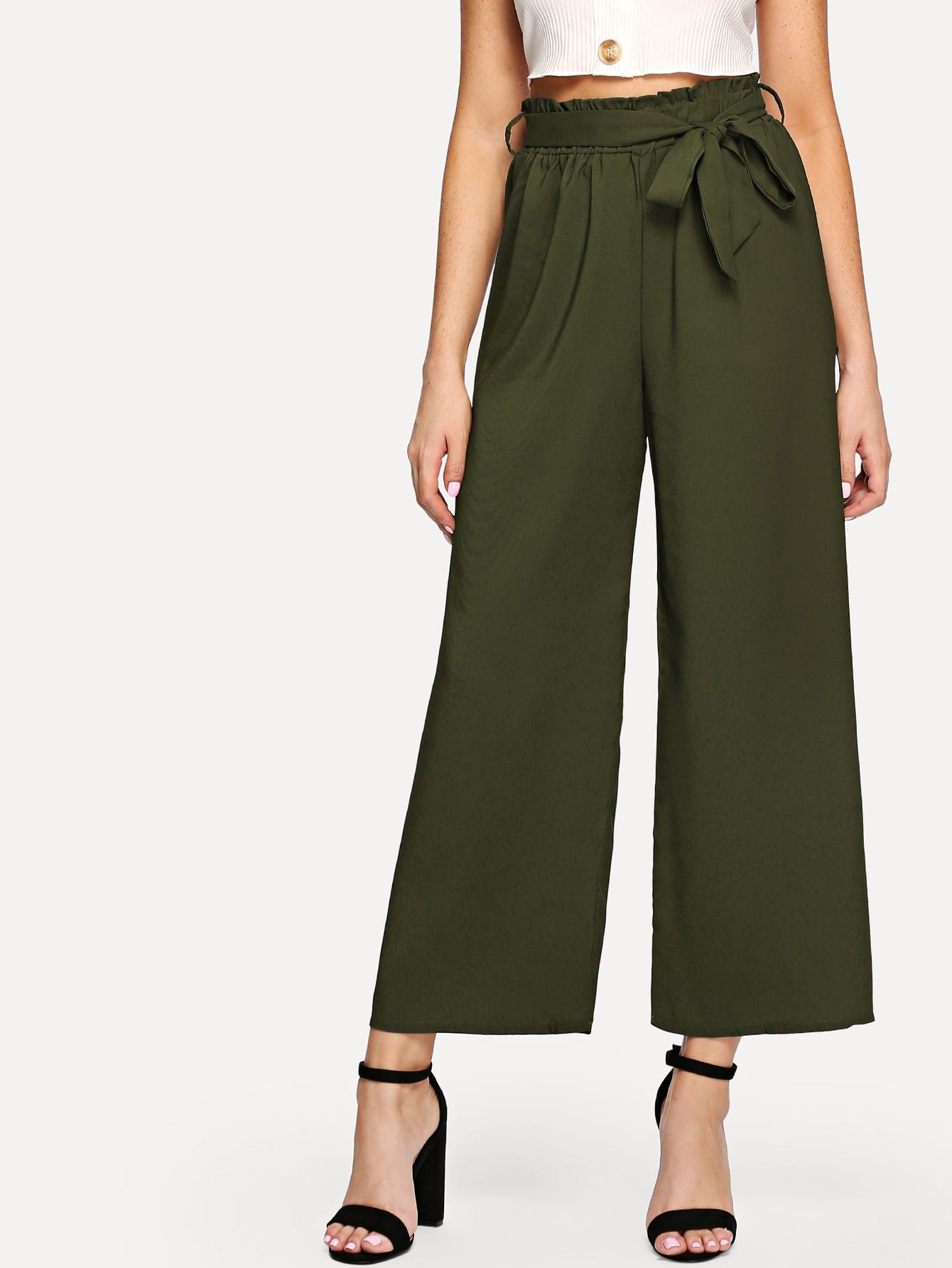 Belted Frill Pants