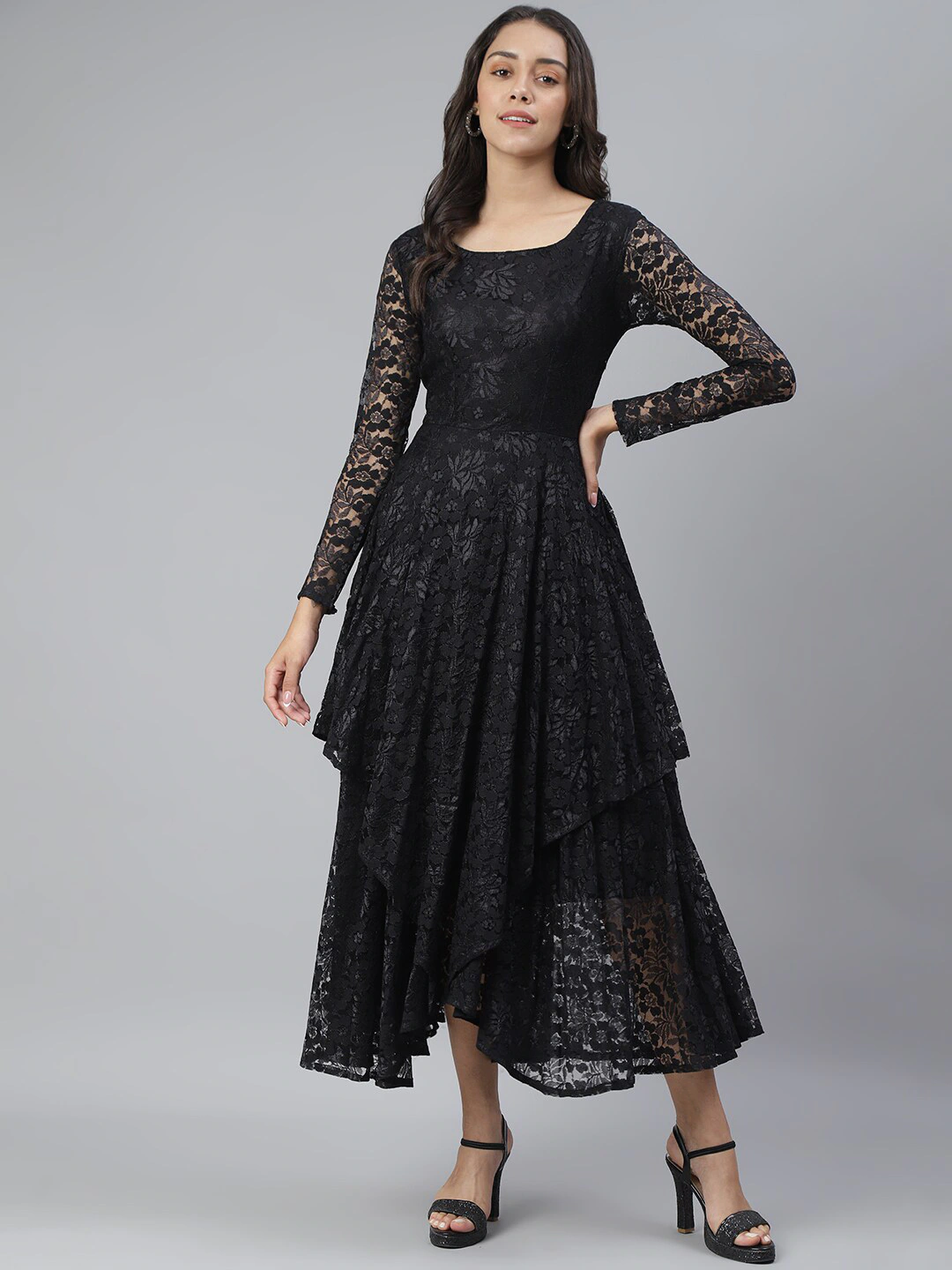 Black Lace Maxi Dress