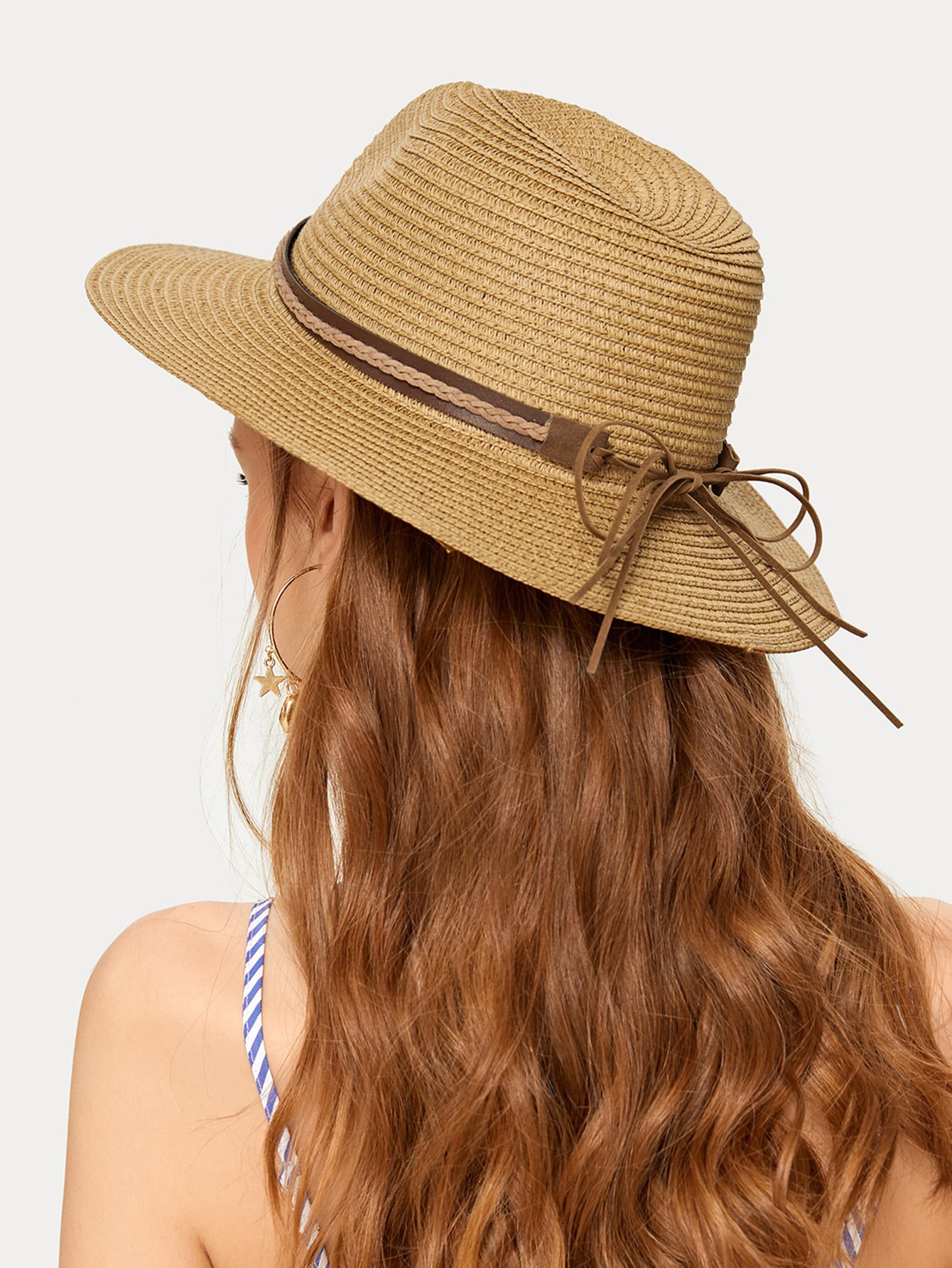 Bow Knot Decor Straw Hat