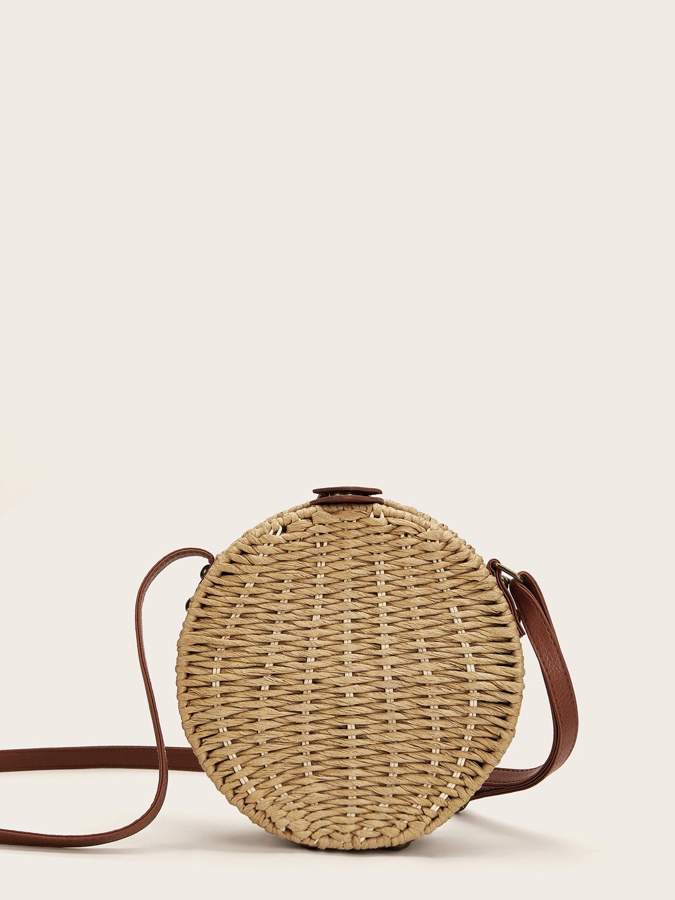 Braided Detail Round Crossbody Bag