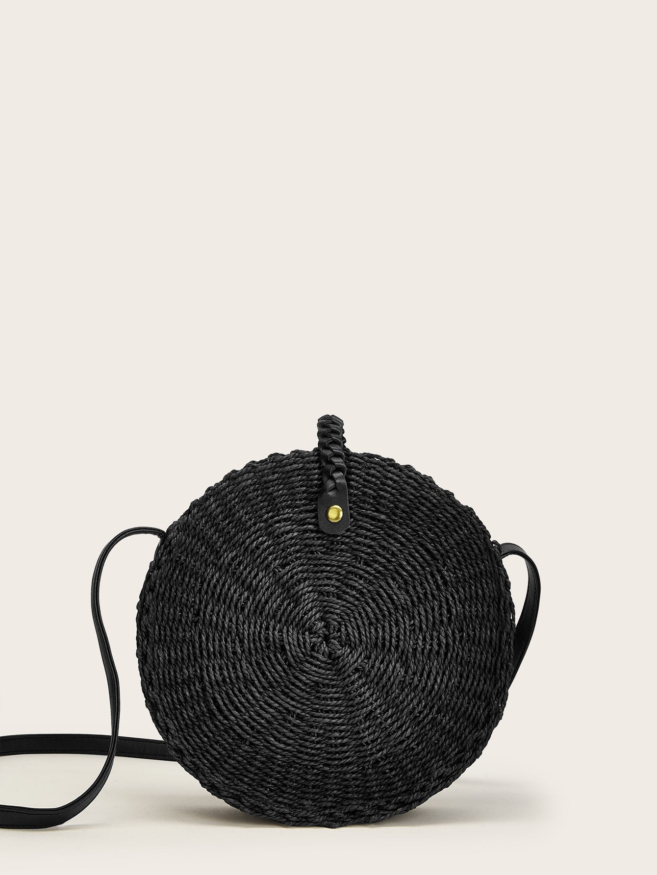 Braided Round Crossbody Bag