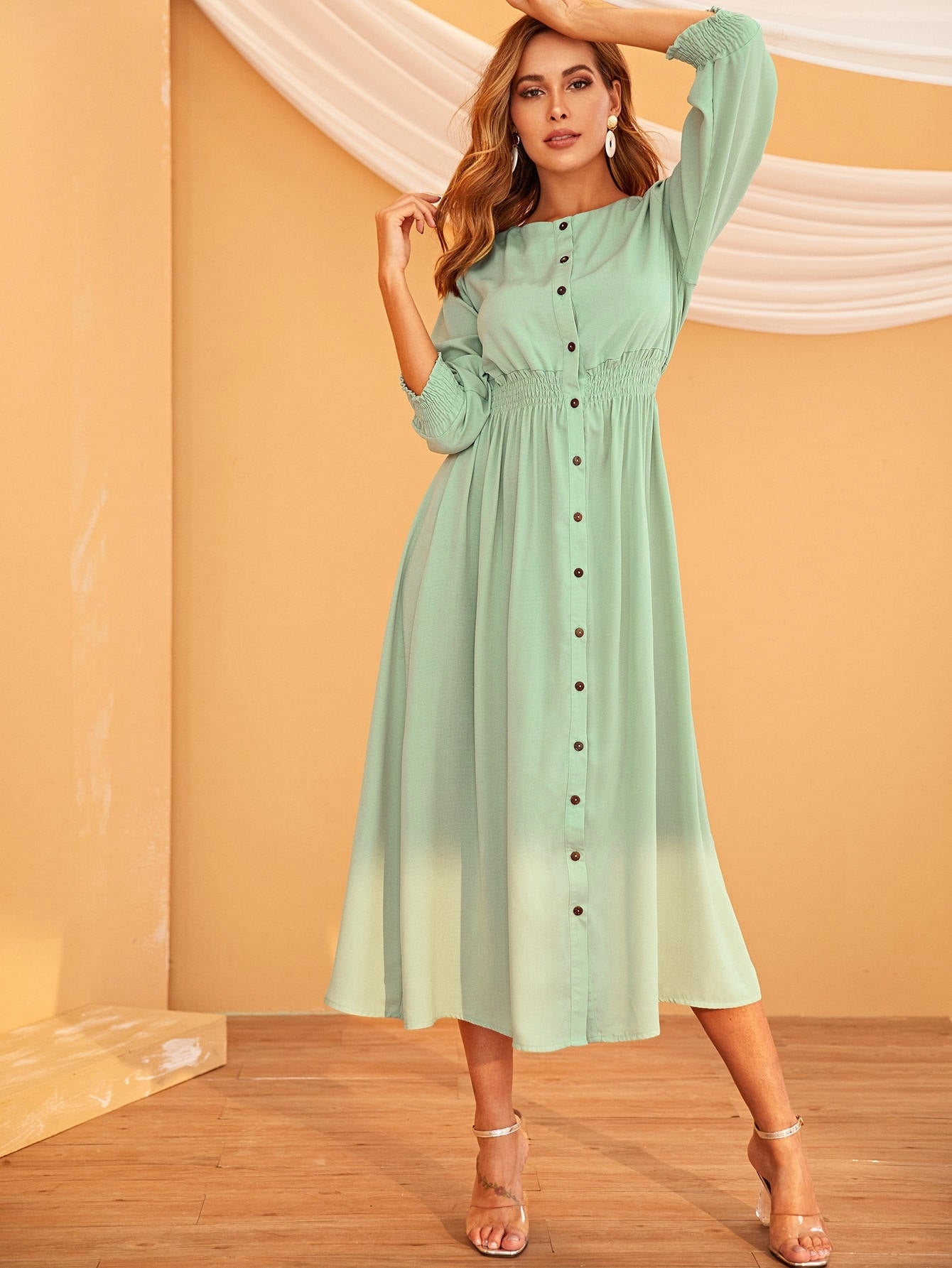 Button Through Longline Dress