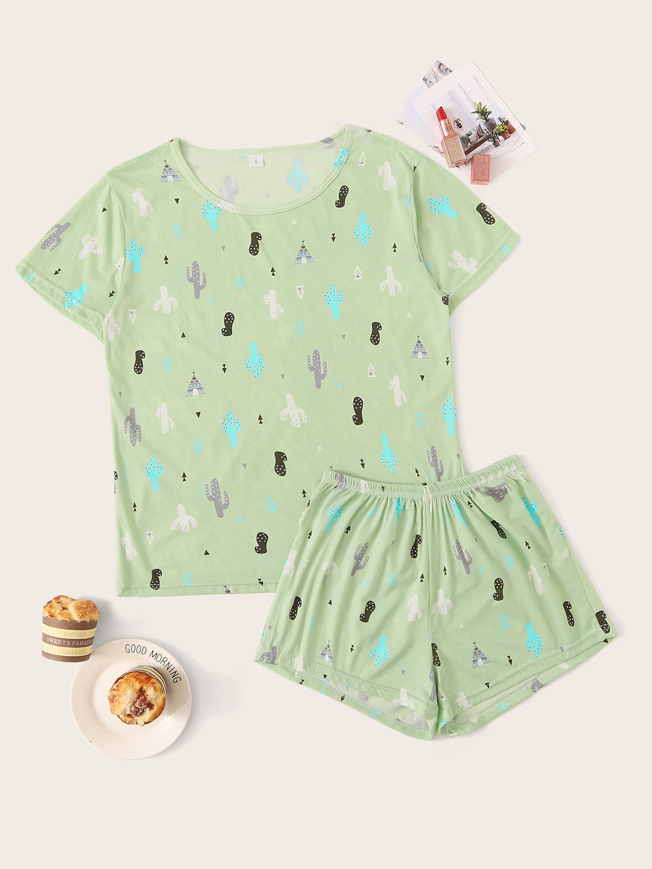 Cactus Print Pajama Set