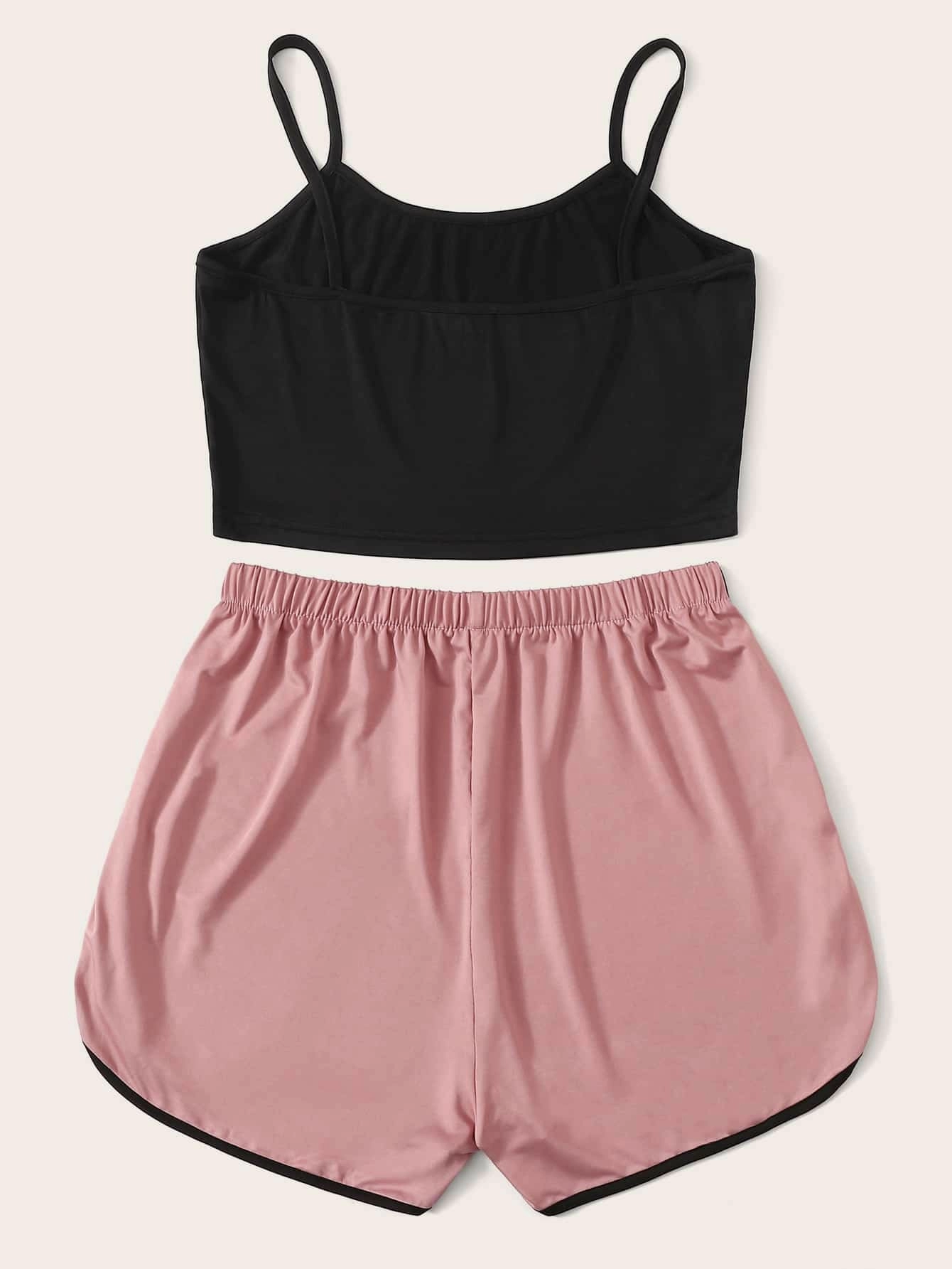 Cami Top With Contrast Binding Shorts PJ Set