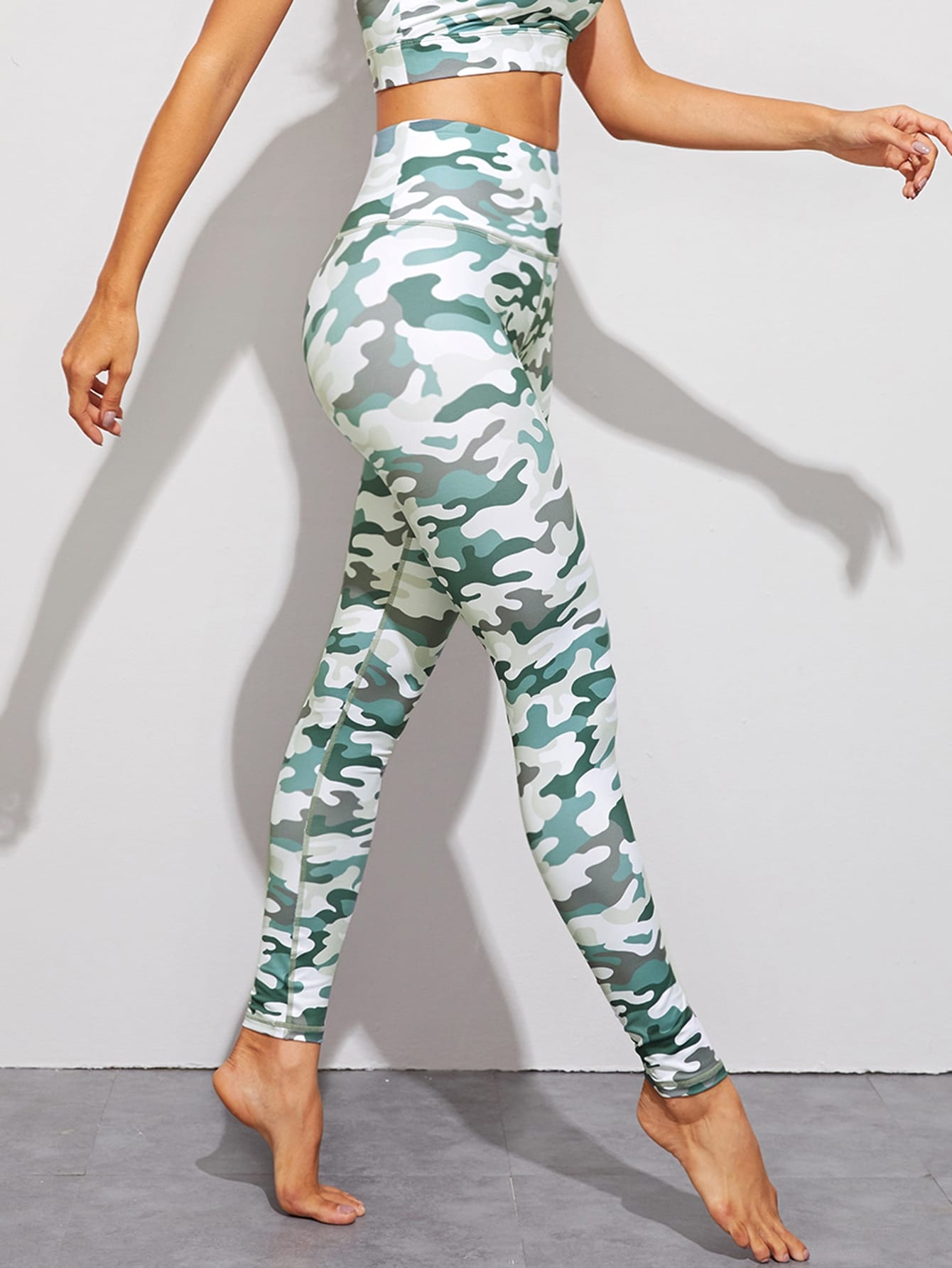 Camo Print High Waist Skinny Leggings