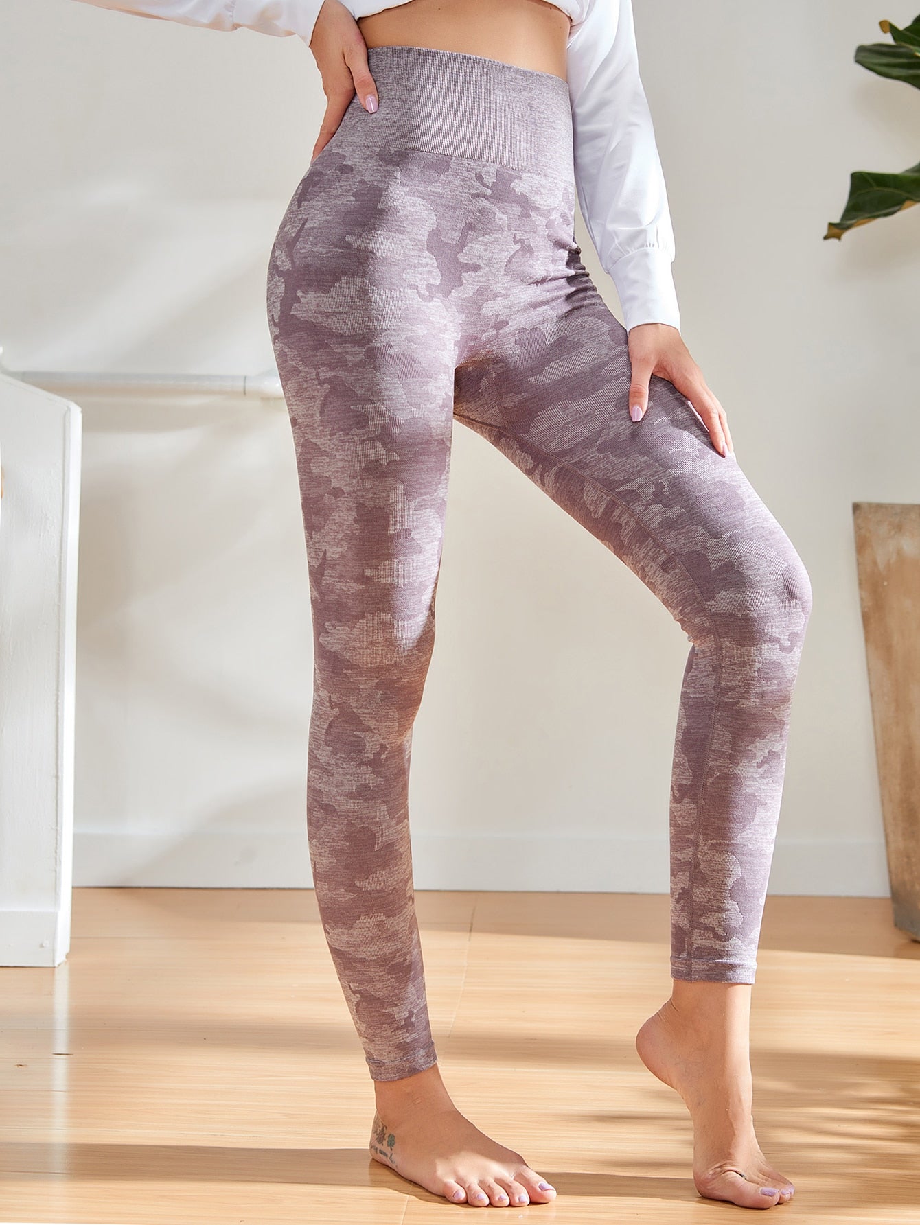 Camo Wideband Waist Sports Leggings