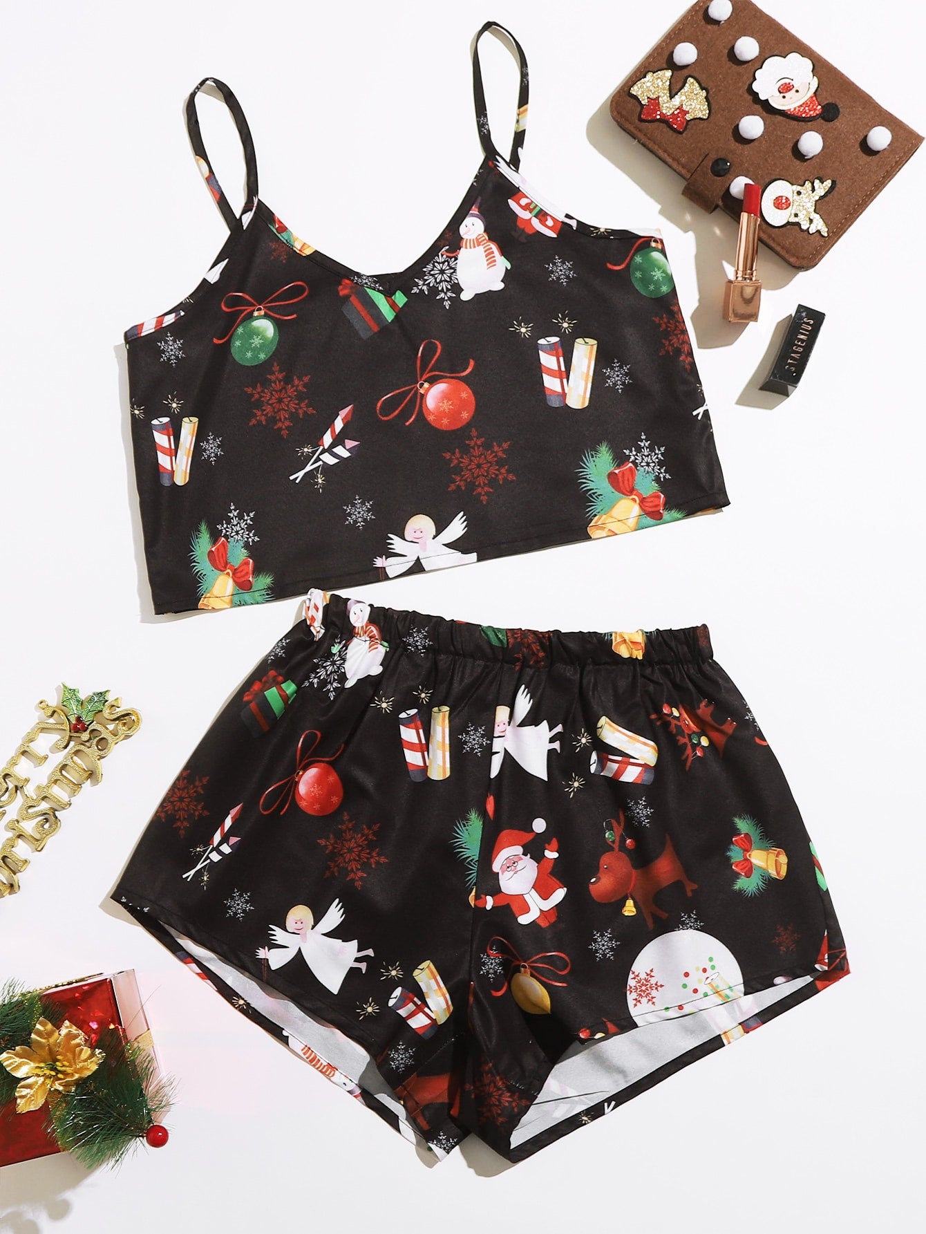 Christmas Print Cami PJ Set