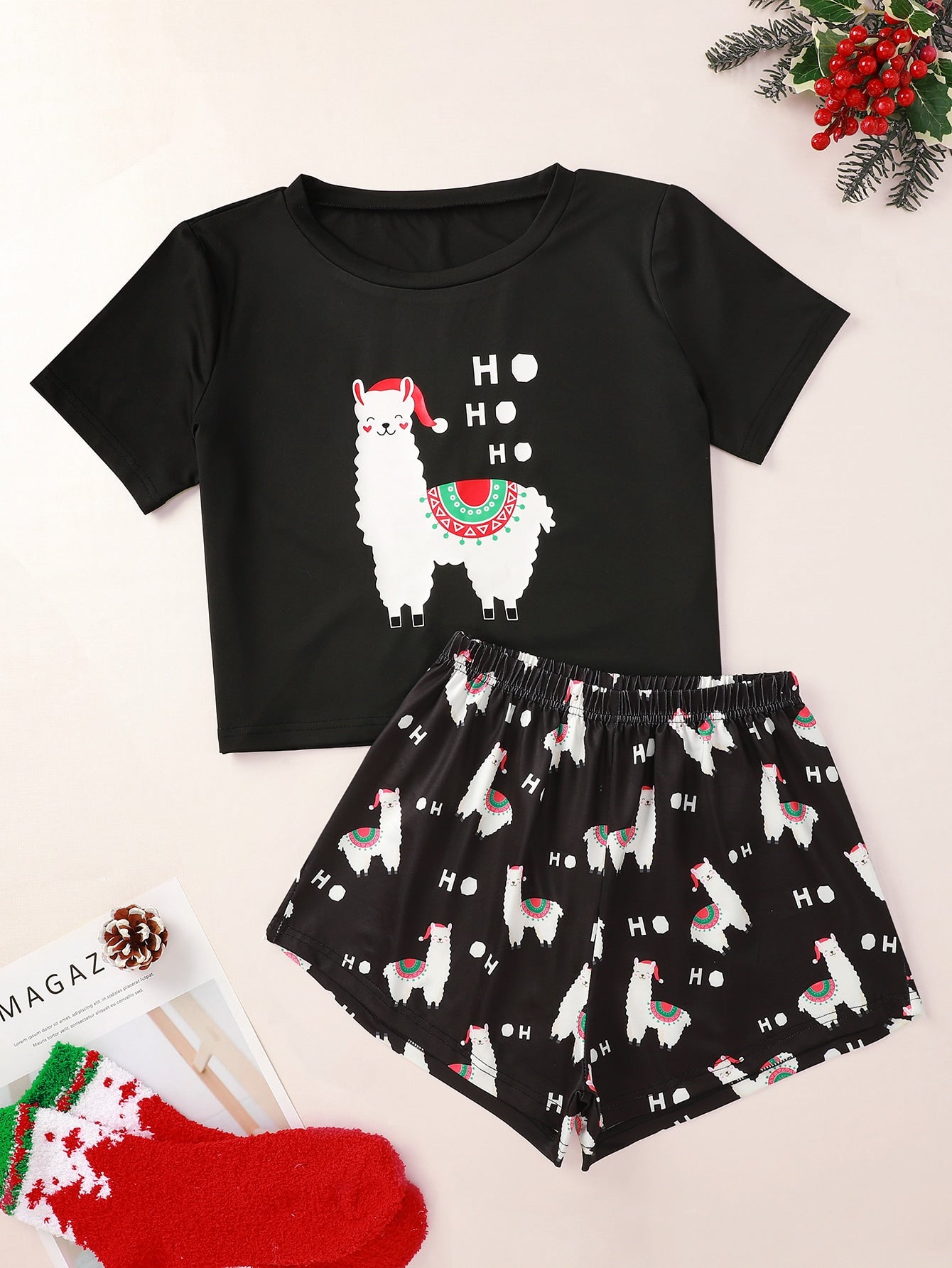 Christmas Print Pajama Set