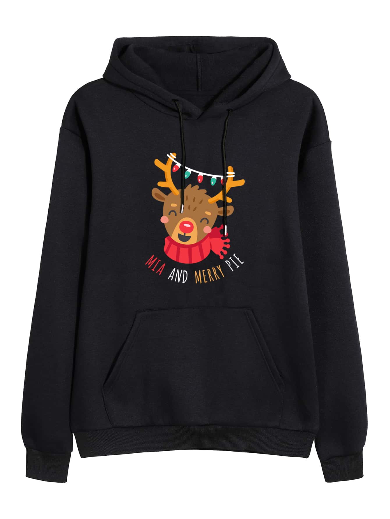 Christmas Slogan Graphic Thermal Lined Hoodie