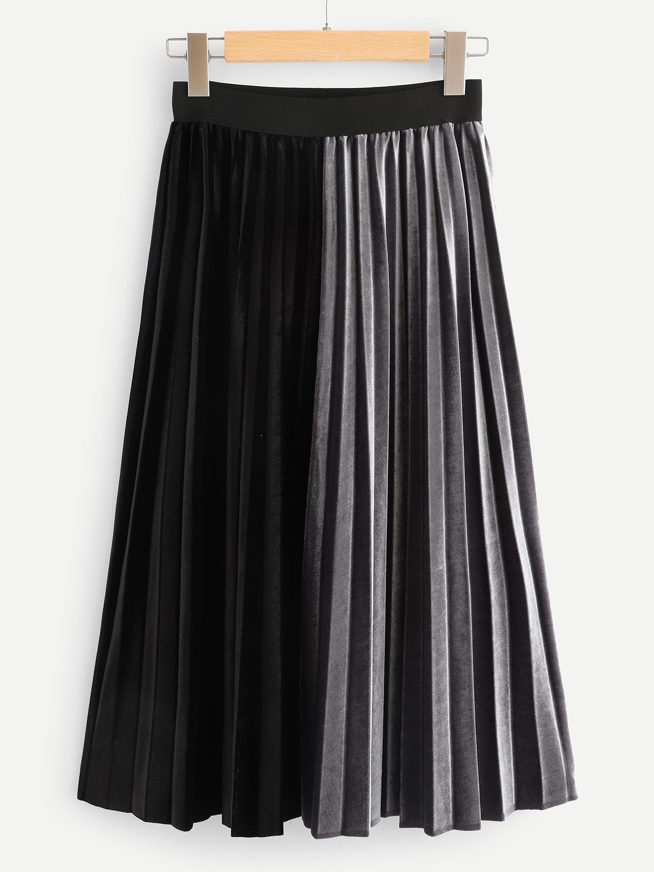 Color Block Pleated Skirt