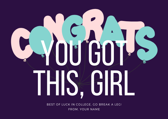 CONGRATS GIRL - GREETING CARD