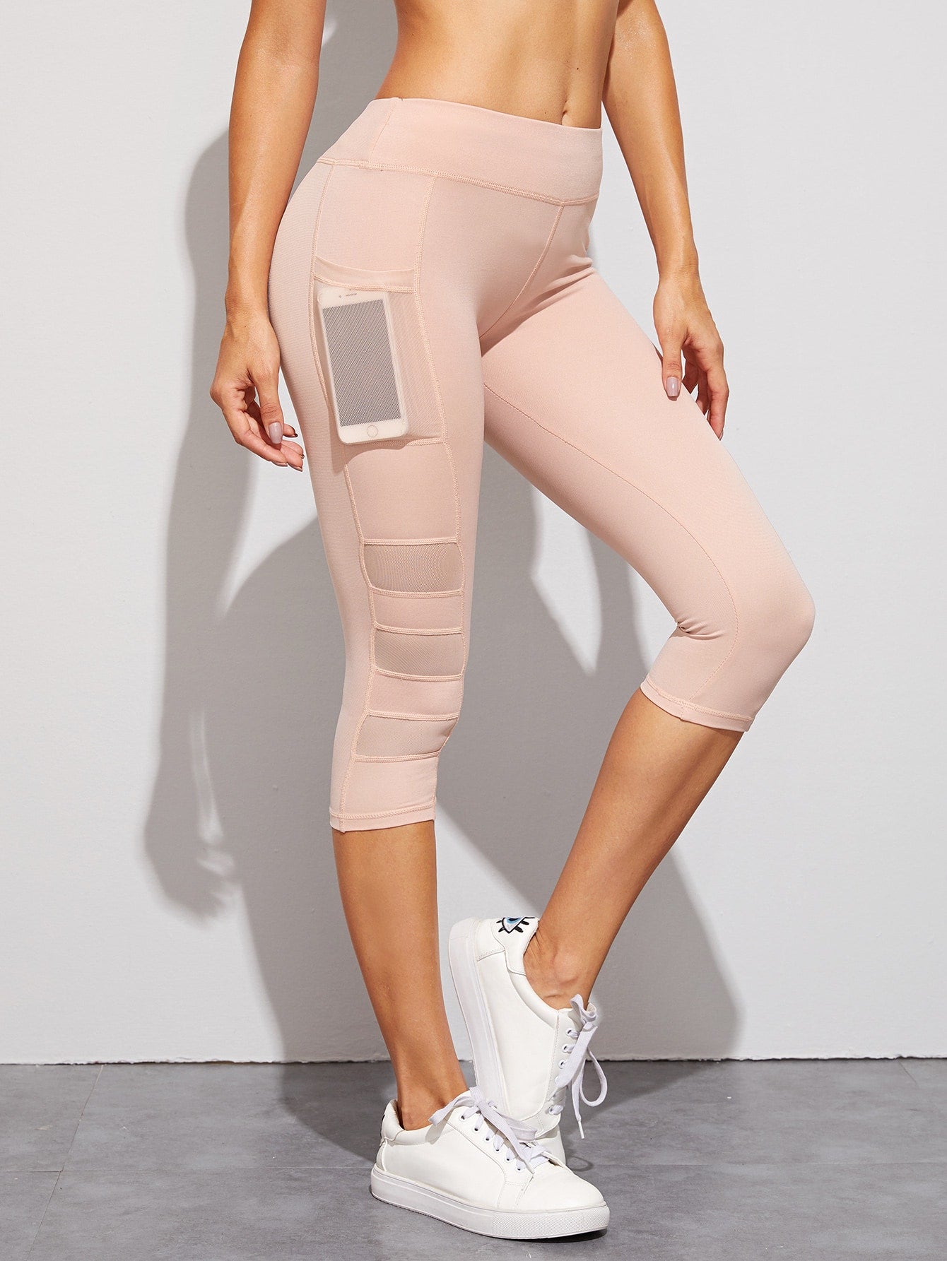 Contrast Mesh Skinny Leggings