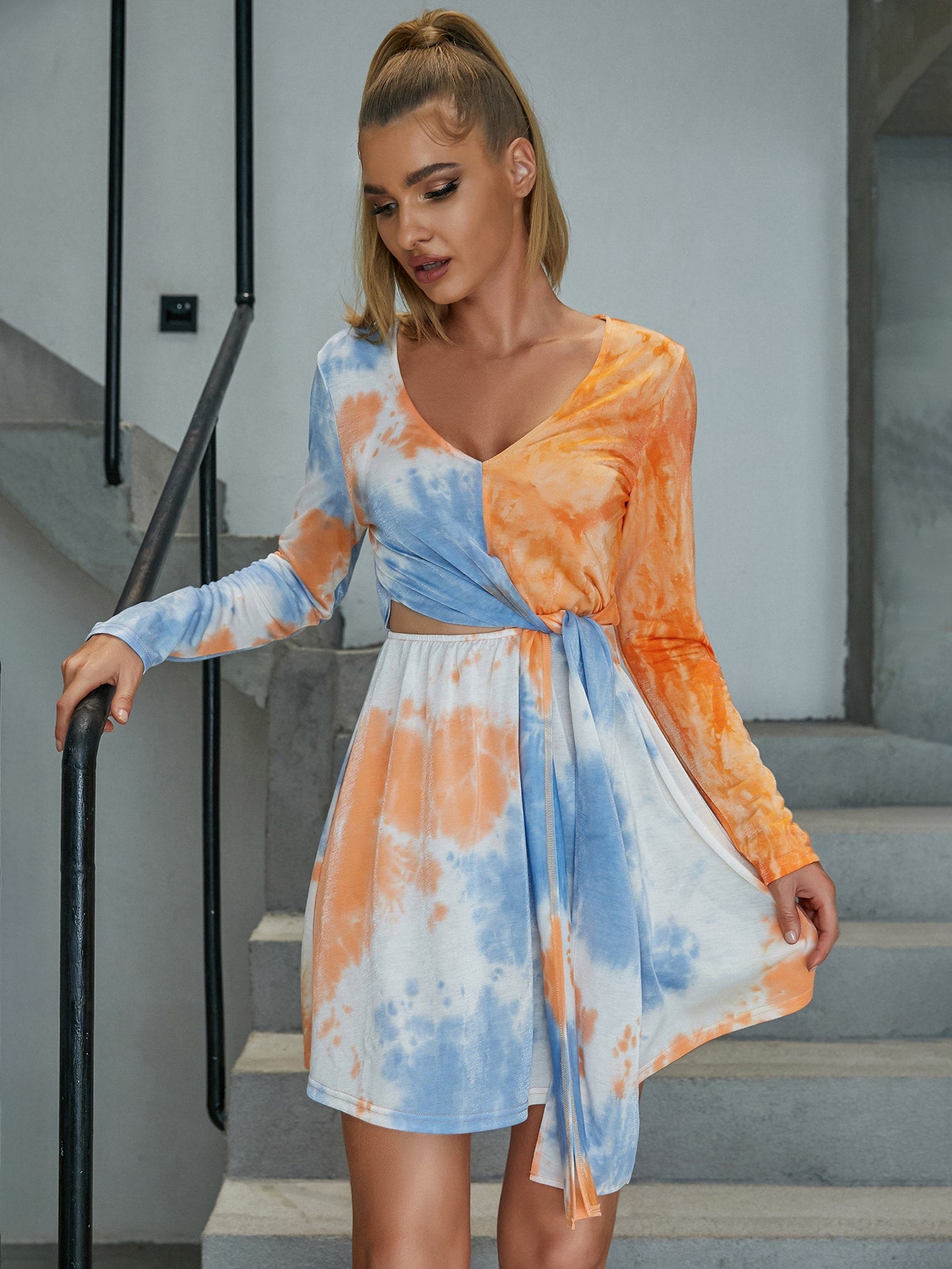 Cut Out Tie Dye Dress