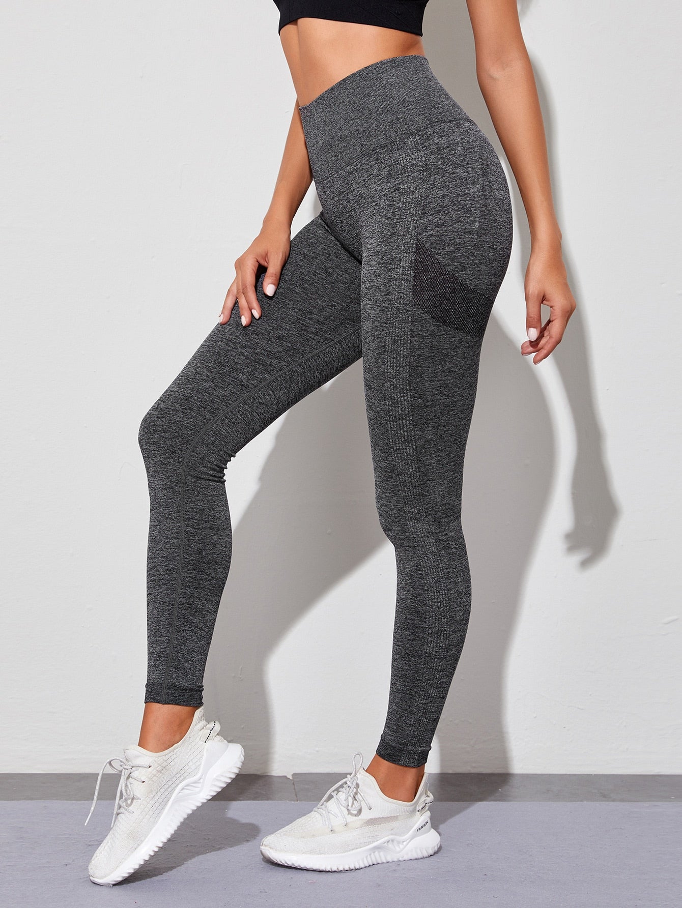 Grey Colorblock Sports Leggings