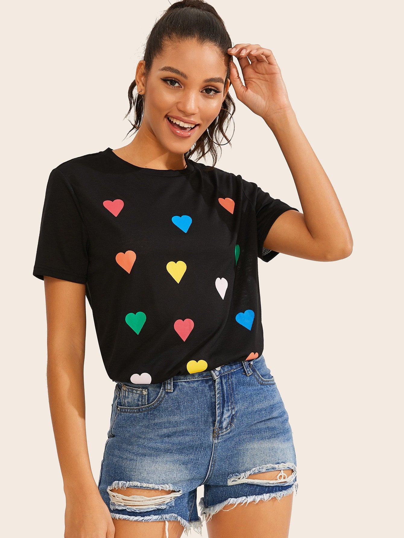 Heart Print Tee