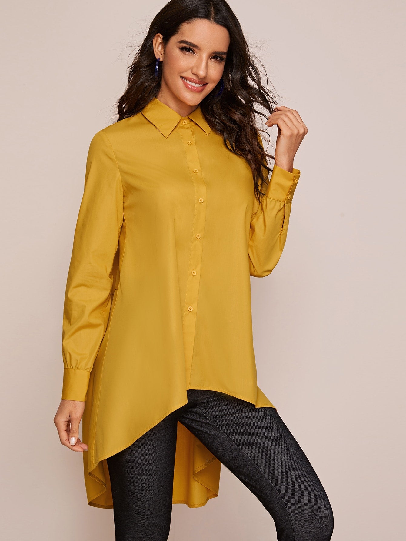 High Low Tiered Back Blouse